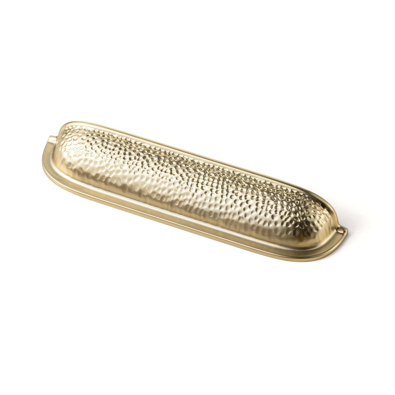Goo-Ki Champagne Bronze / 5'' Hole Center / 6 Pack Hammered Texture Cabinet Cup Pulls with Curved Edges Elegant Vintage Drawer Bin Handle for Kitchen