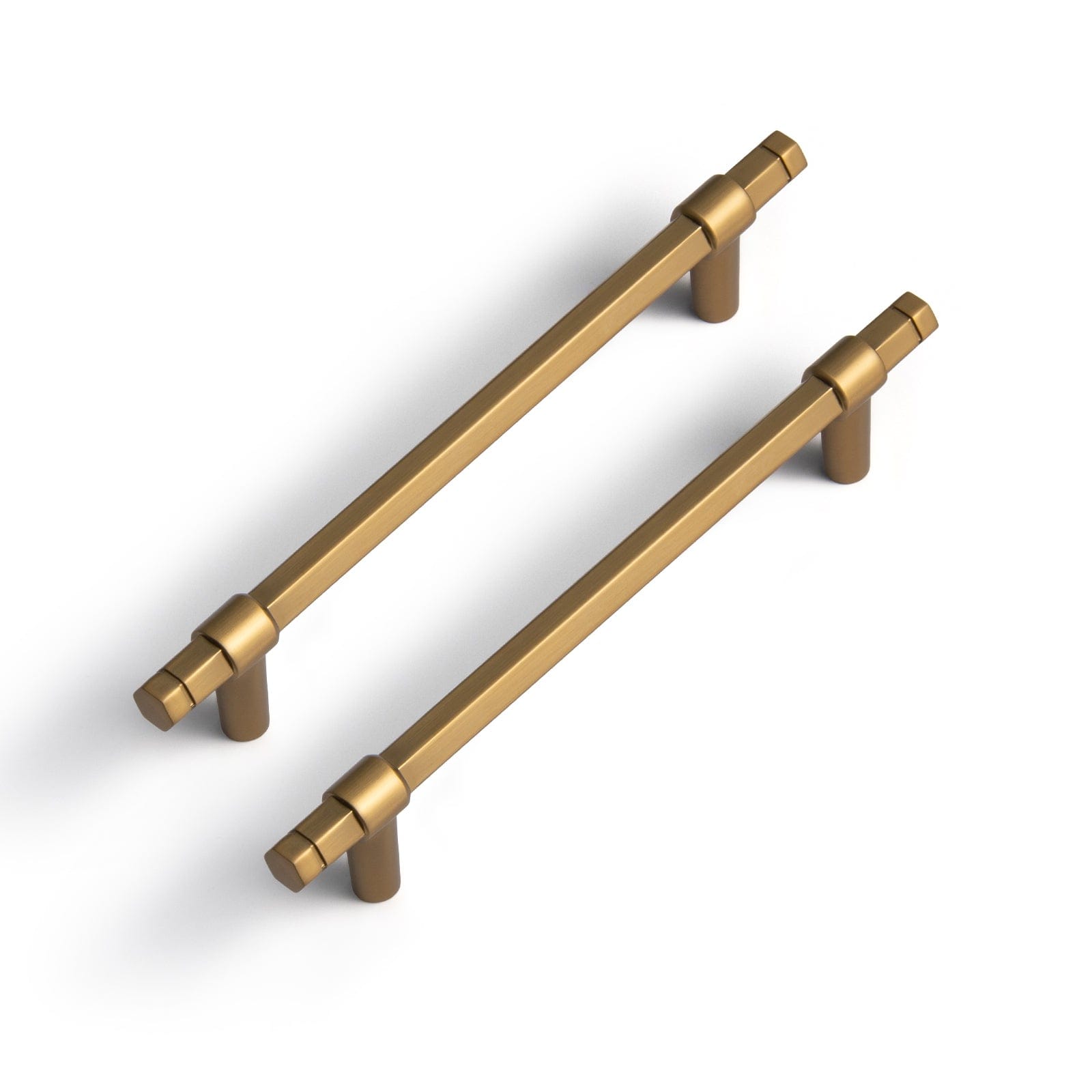 Goo-Ki Champagne Bronze / 5'' Hole Center / 6 Pack Hexagonal Cabinet Handles Solid Zinc Alloy Drawer Hardware Finger Pull