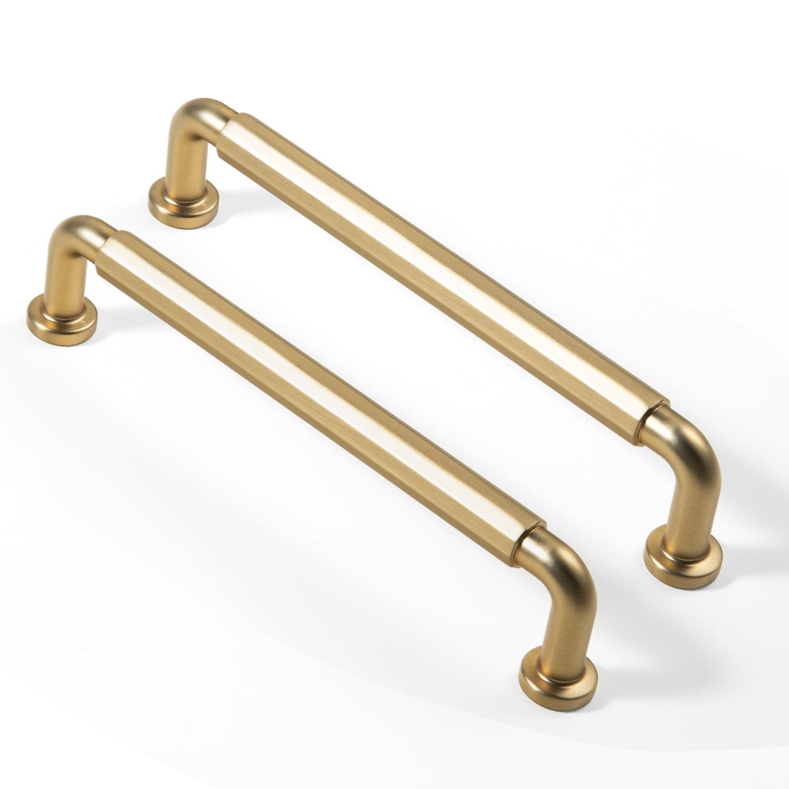 Goo-Ki Champagne Bronze / 5'' Hole Center / 6 Pack Sturdy Zinc Alloy Cabinet Pulls: Uniquely Angular Design for Modern Spaces