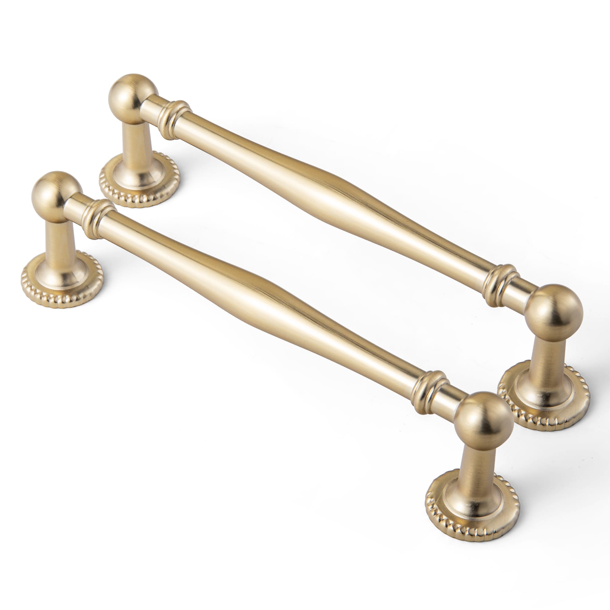 Goo-Ki Champagne Bronze / 5'' Hole Center / 6 Pack Traditional Zinc Alloy Drawer Pulls, Decorative Spindle-Shaped Bar Handles Classic Hardware for Cabinets & Vanities