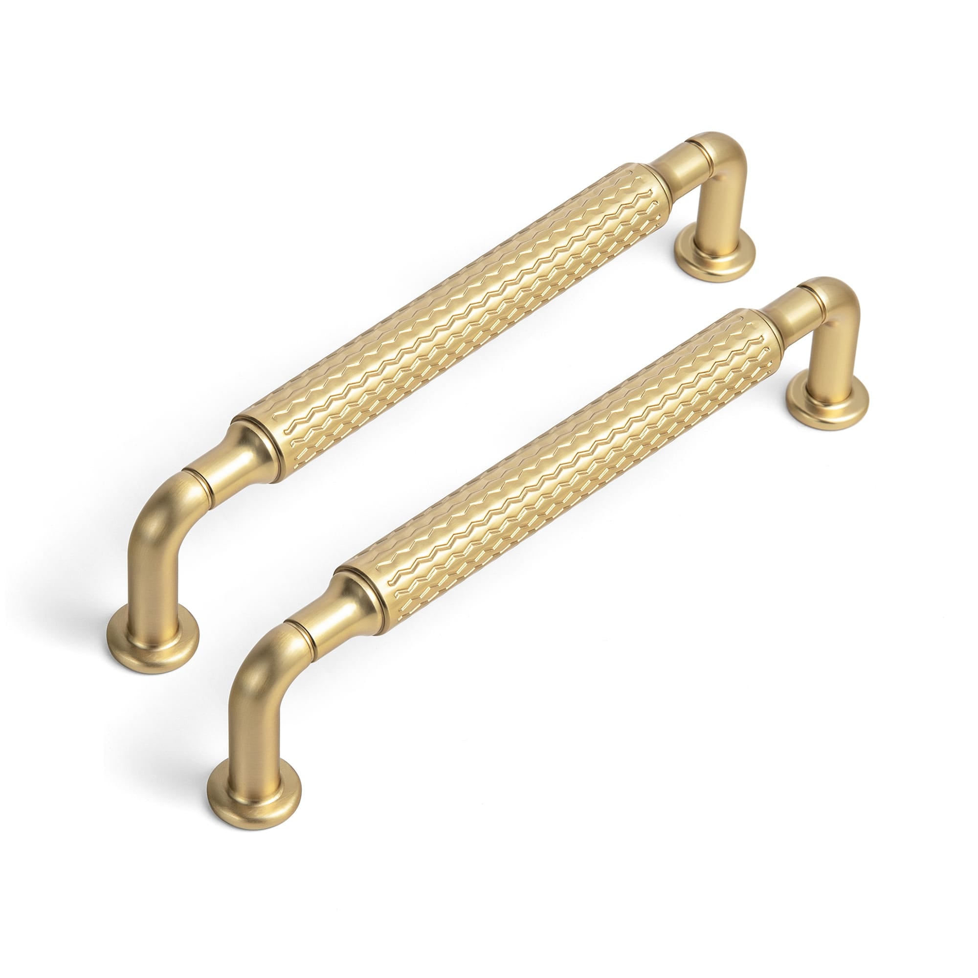 Goo-Ki Champagne Bronze / 5'' Hole Center / 6 Pack Vintage Wavy Textured Zinc Alloy Cabinet Pulls for Kitchen Cabinets & Furniture