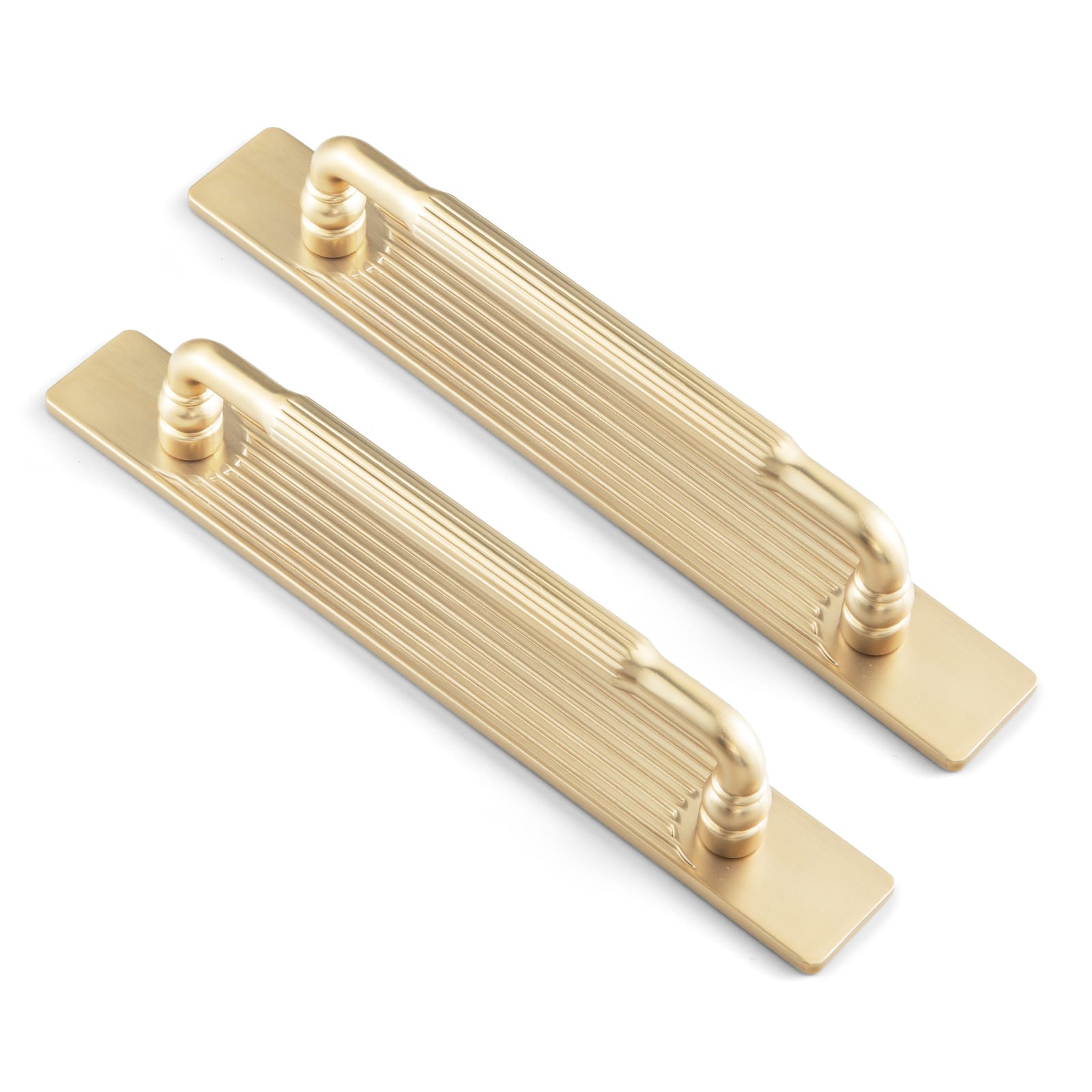 Goo-Ki Champagne Bronze / 5'' Hole Center with Back Plate G / 2 Pack Industrial Decorative Cabinet Pulls Unique L-shaped Drawer Handles with Textured Grip
