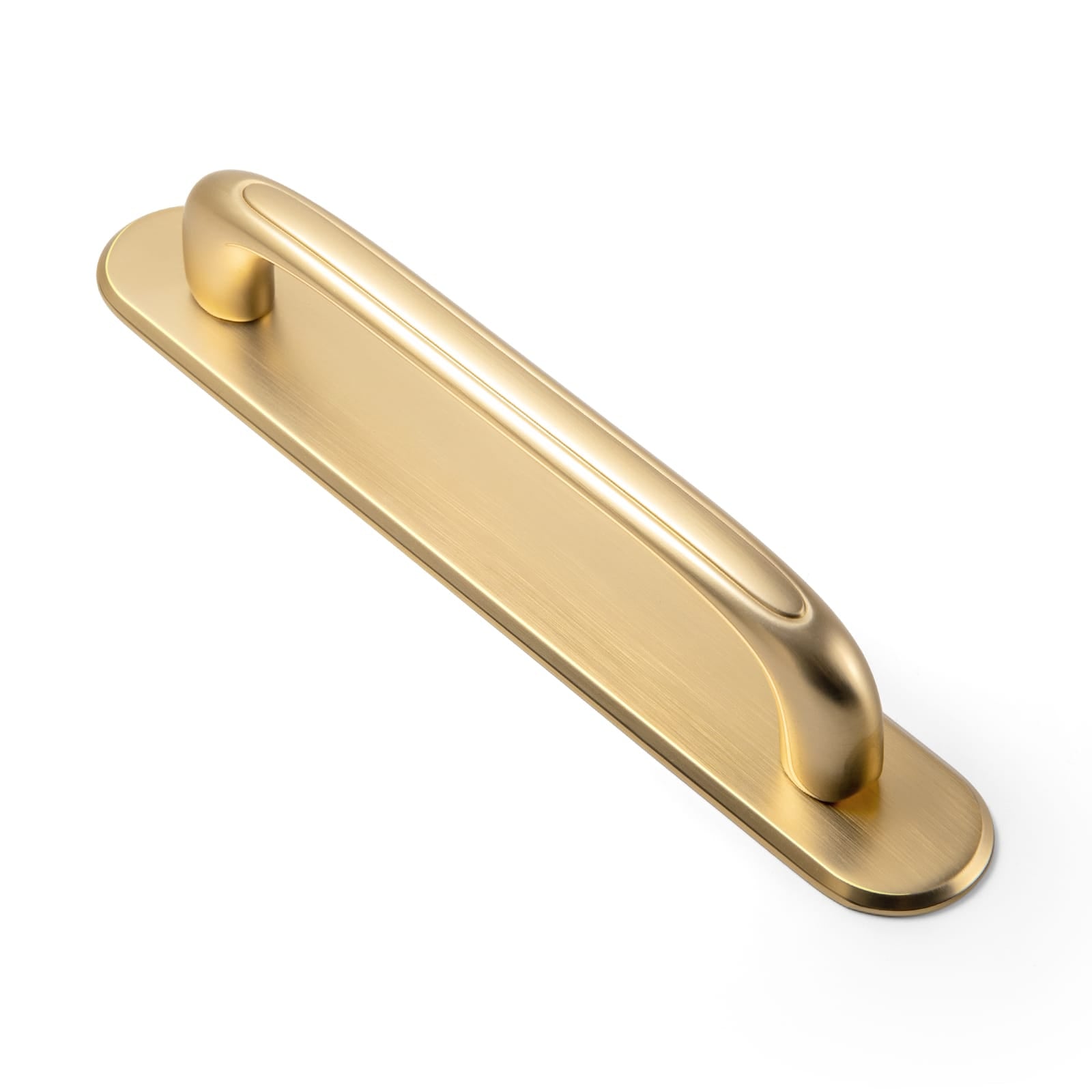 Goo-Ki Champagne Bronze / 5'' Hole Center with Back Plate G028 / 2 Pack Elegant Antique and Brushed Brass Bar Pull Cabinet Handles with Unique Design