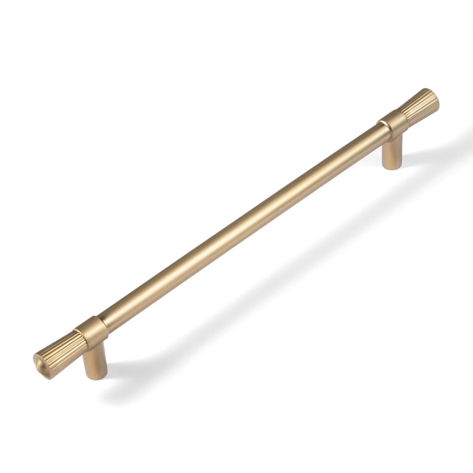 Goo-Ki Champagne Bronze / 7.6'' Hole Center / 6 Pack Distinctive Stylish Zinc Alloy Cabinet Handles Featuring Textured Ribbed Ends