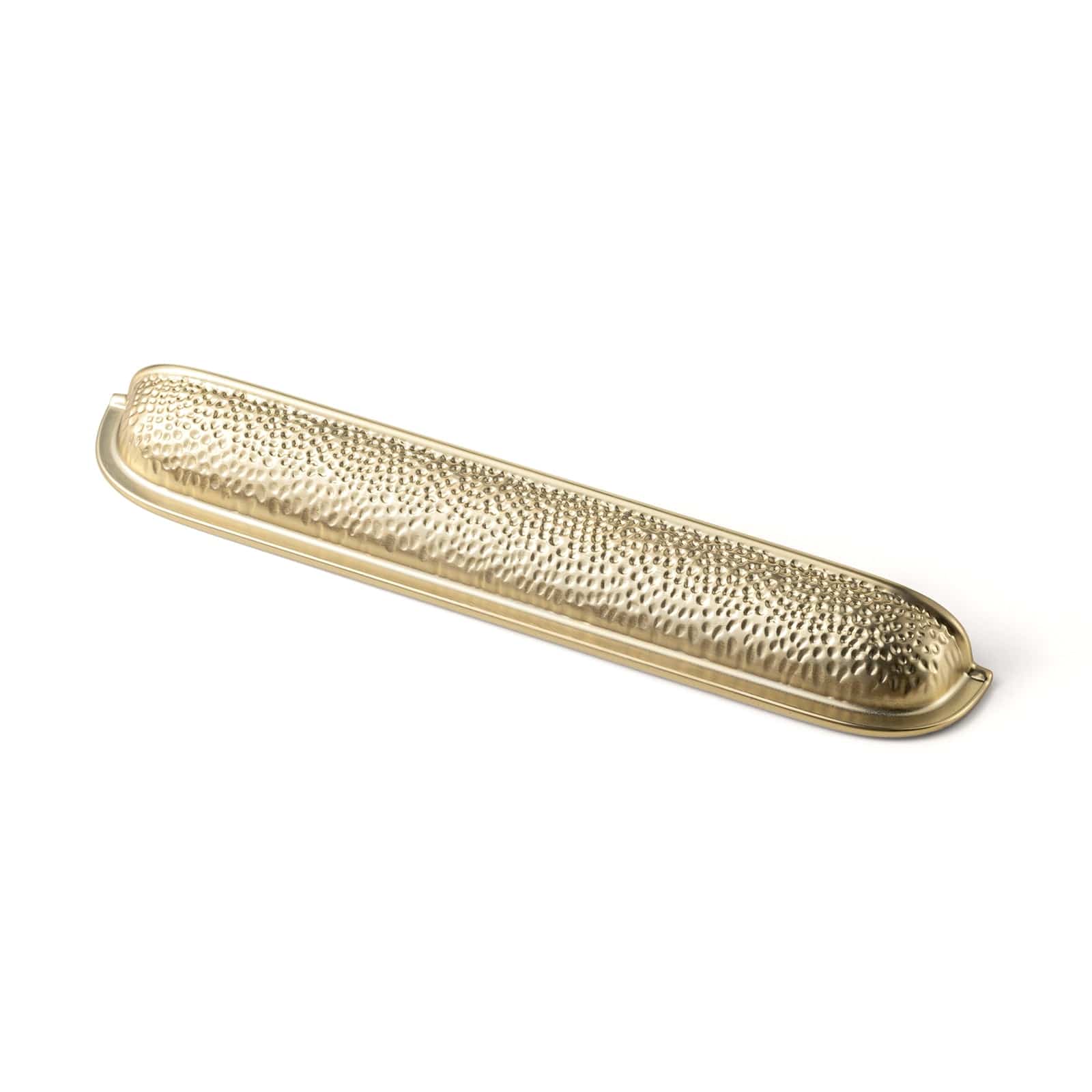 Goo-Ki Champagne Bronze / 7.6'' Hole Center / 6 Pack Hammered Texture Cabinet Cup Pulls with Curved Edges Elegant Vintage Drawer Bin Handle for Kitchen