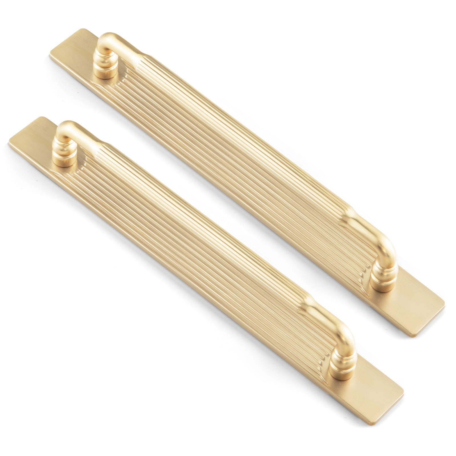 Goo-Ki Champagne Bronze / 7.6'' Hole Center with Back Plate G / 2 Pack Industrial Decorative Cabinet Pulls Unique L-shaped Drawer Handles with Textured Grip