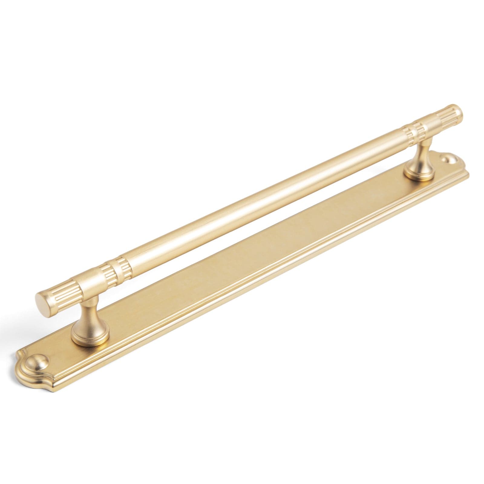 Goo-Ki Champagne Bronze / C / 7.6'' Hole Center 2 Pack Elegant Linear Shape Cabinet Handles Zinc Alloy Drawer Pulls with Back Plate