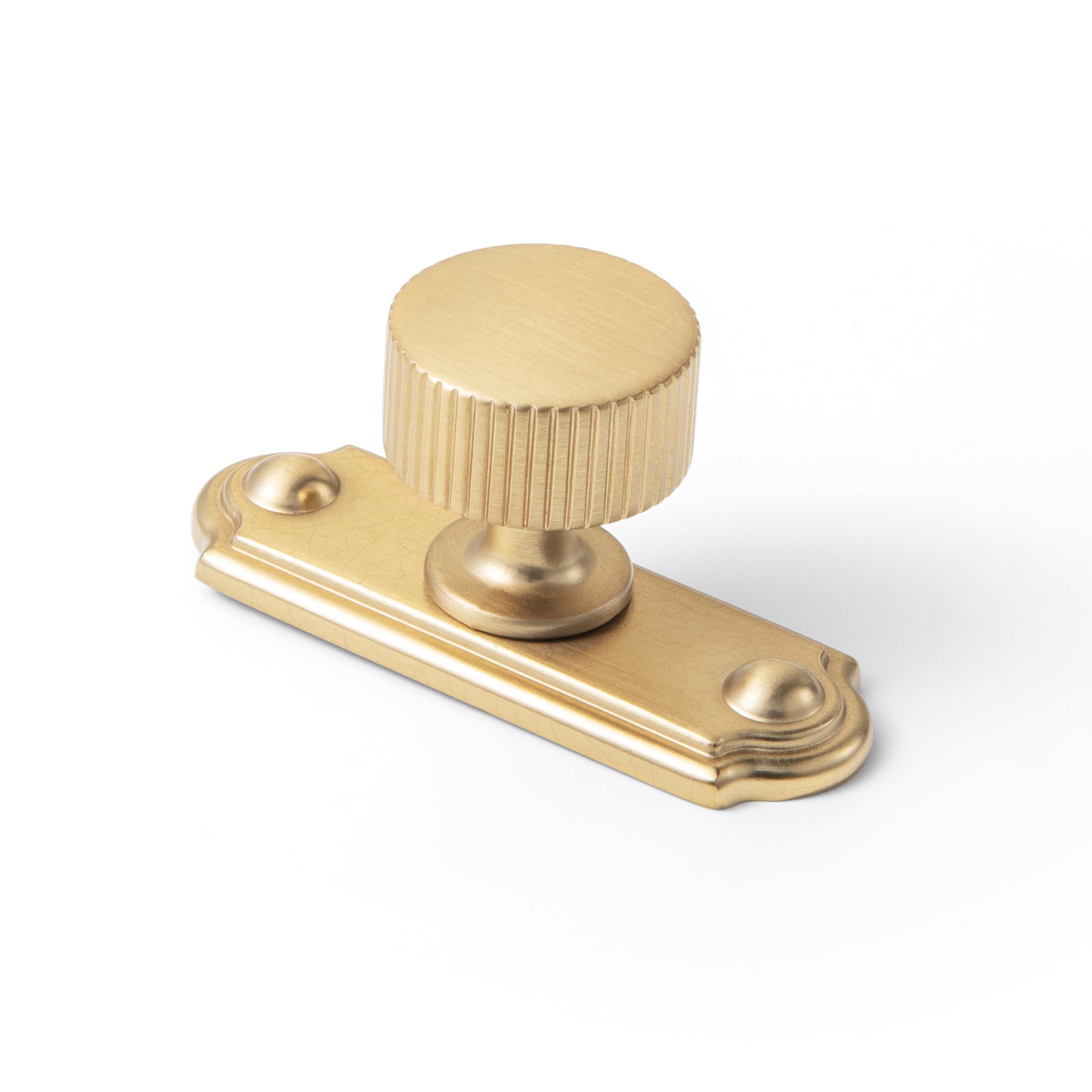 Goo-Ki Champagne Bronze / C / Knob 2 Pack Striped Cabinet Pull Retro Brass Cabinet Handles Knobs with Back Plate