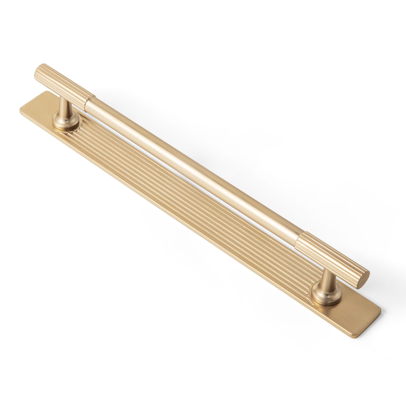 Goo-Ki Champagne Bronze / G / 7.6'' Hole Center 2 Pack Striped Cabinet Pull Retro Brass Cabinet Handles Knobs with Back Plate