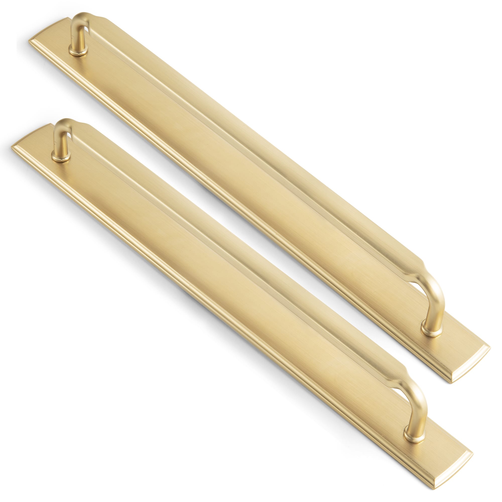 Goo-Ki Champagne Bronze / G011 / 12.6'' Hole Center 2 Pack Antique Brass Cabinet Pulls with Back Plate Zinc Alloy Drawer Handle with Long Back Plate
