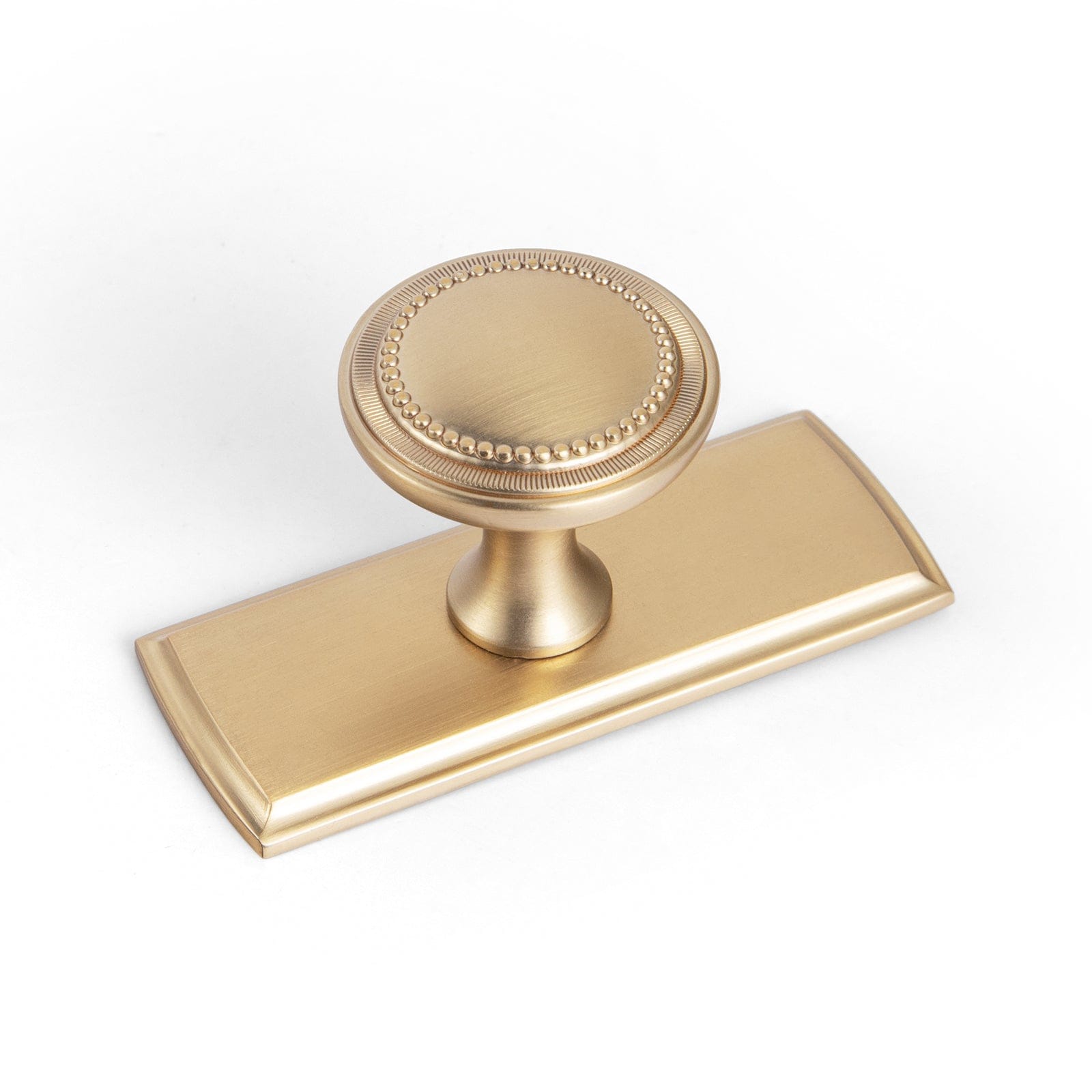 Goo-Ki Champagne Bronze / G011 / 6 Pack Antique Brass Zinc Alloy Cabinet Knob with Delicate Decorative Back Plate Set