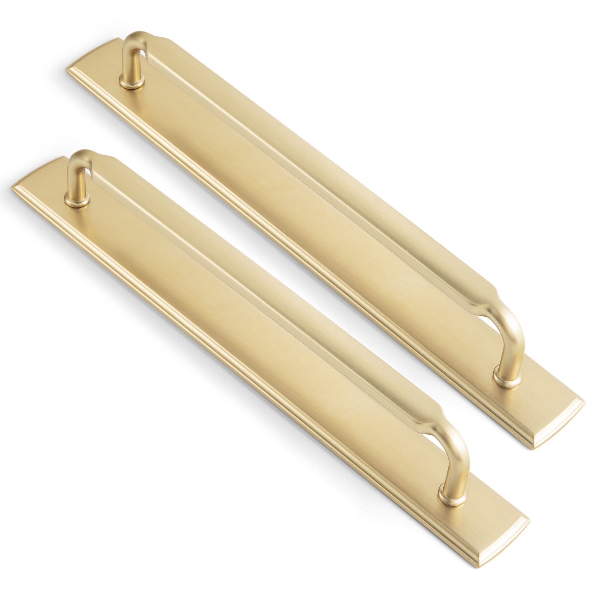 Goo-Ki Champagne Bronze / G011 / 7.6'' Hole Center 2 Pack Antique Brass Cabinet Pulls with Back Plate Zinc Alloy Drawer Handle with Long Back Plate