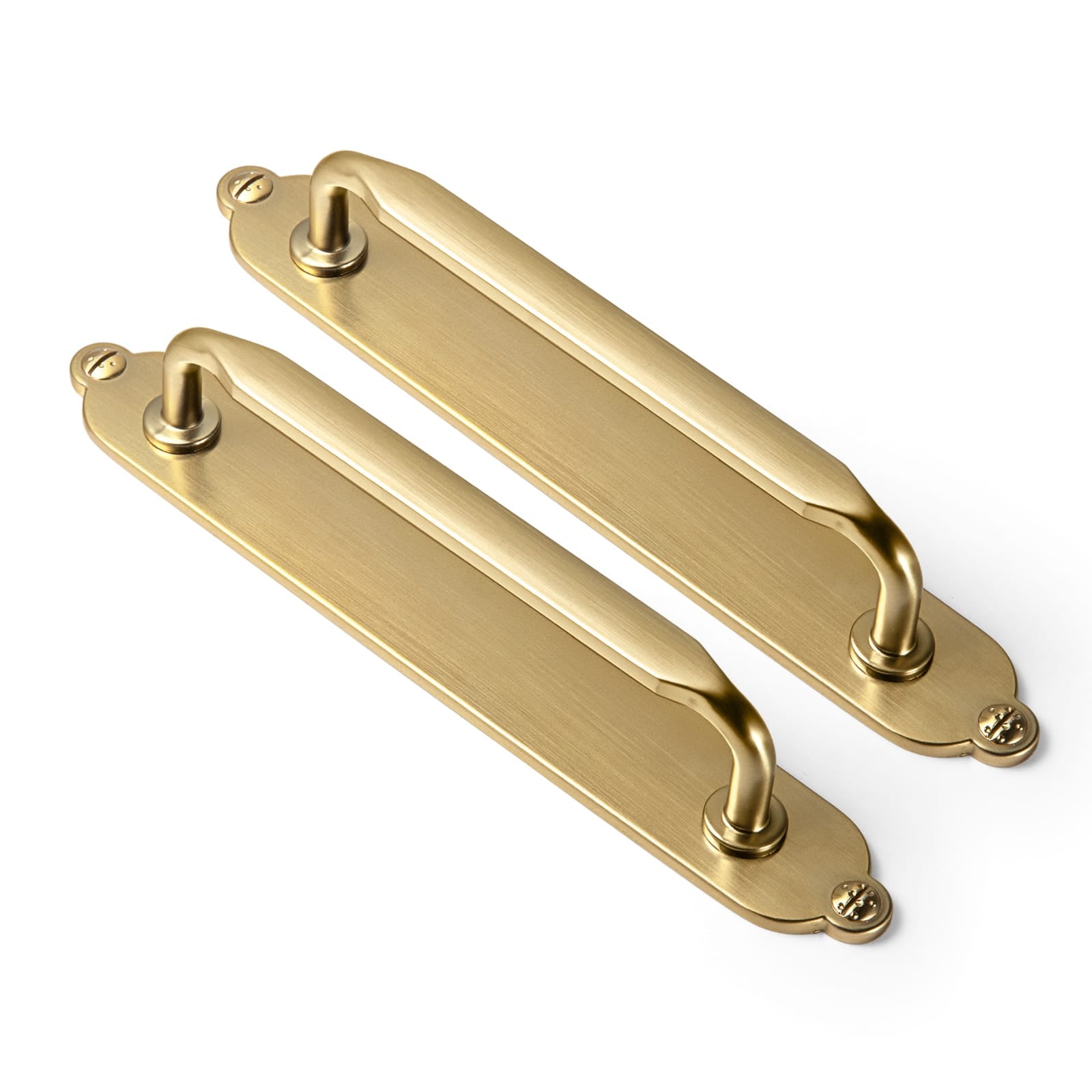 Goo-Ki Champagne Bronze / G013 / 5'' Hole Center 2 Pack Elegant Vintage Zinc Alloy Cabinet Handles with Long Backplate, Classic Furniture Hardware for Cabinets, Wardrobes & Dressers