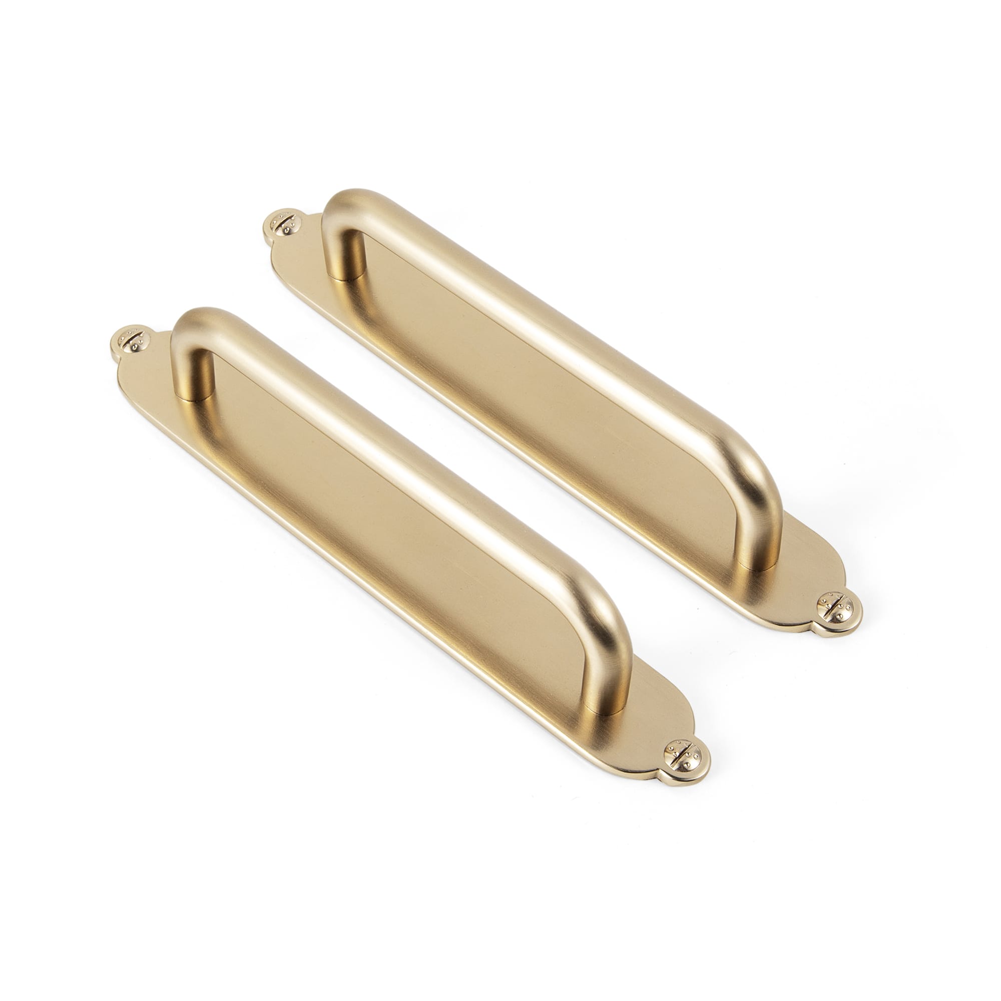 Goo-Ki Champagne Bronze / G013 / 5'' Hole Center 2 Pack Modern Geometric Zinc Alloy Cabinet Pulls with Back Plate Sleek Curved Sturdy Cabinet Handles