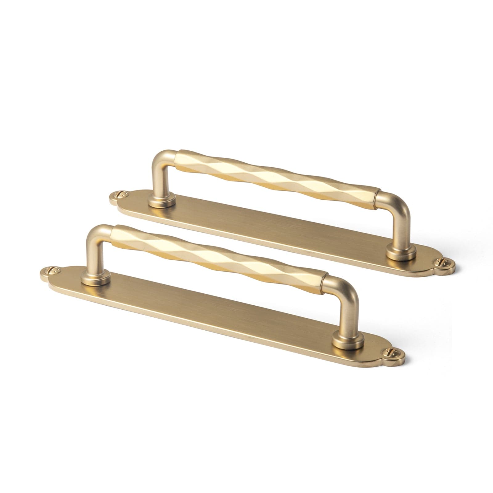 Goo-Ki Champagne Bronze / G013 / 5'' Hole Center 2 Pack Zinc Alloy Drawer Pulls with Back Plate Twisted Design Decorative Handles for Kitchen Cabinets