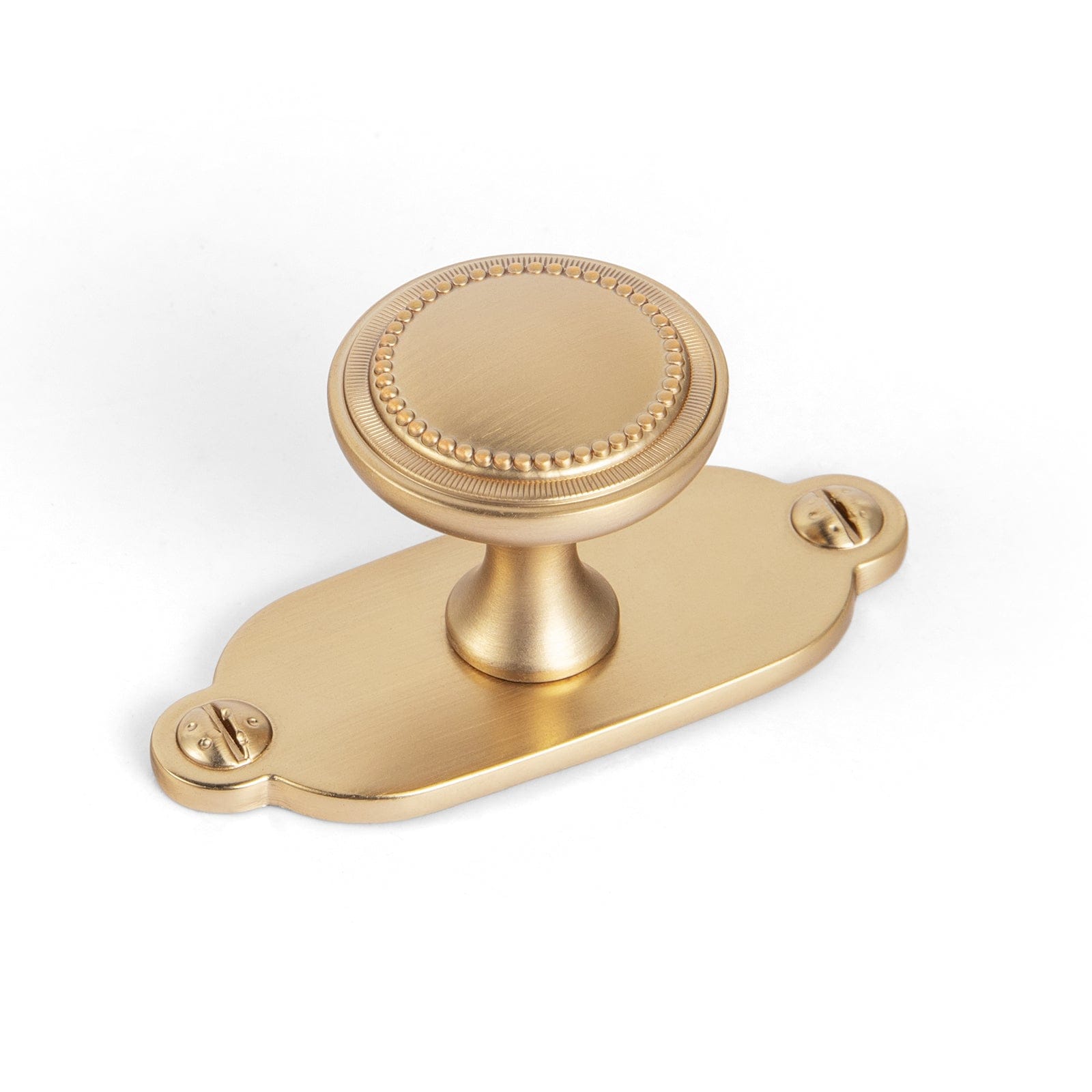 Goo-Ki Champagne Bronze / G013 / 6 Pack Antique Brass Zinc Alloy Cabinet Knob with Delicate Decorative Back Plate Set