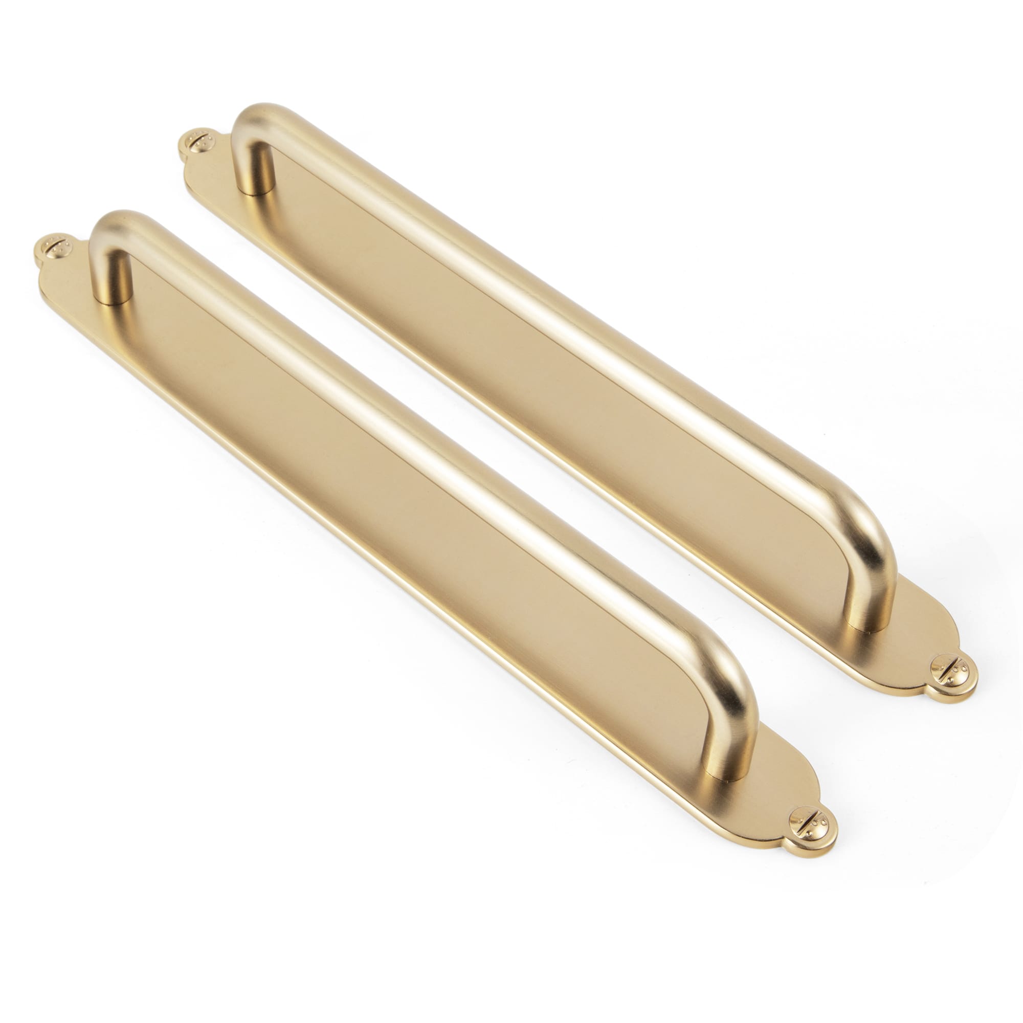 Goo-Ki Champagne Bronze / G013 / 7.6'' Hole Center 2 Pack Modern Geometric Zinc Alloy Cabinet Pulls with Back Plate Sleek Curved Sturdy Cabinet Handles