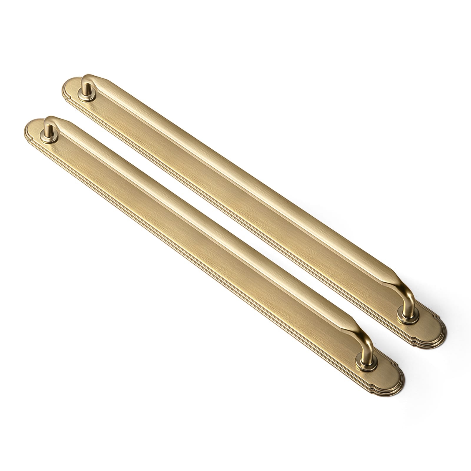 Goo-Ki Champagne Bronze / G014 / 12.6'' Hole Center 2 Pack Elegant Vintage Zinc Alloy Cabinet Handles with Long Backplate, Classic Furniture Hardware for Cabinets, Wardrobes & Dressers