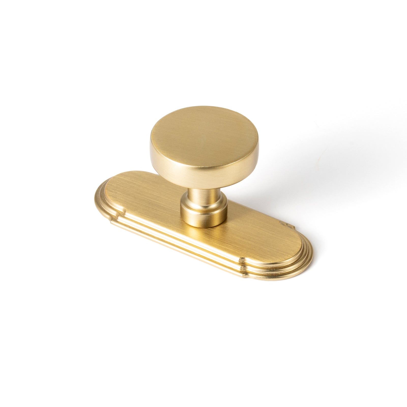 Goo-Ki Champagne Bronze / G014 / 6 Pack Vintage Brass Zinc Alloy Cabinet Knob with Back Plate Single Hole Center Kitchen Hardware