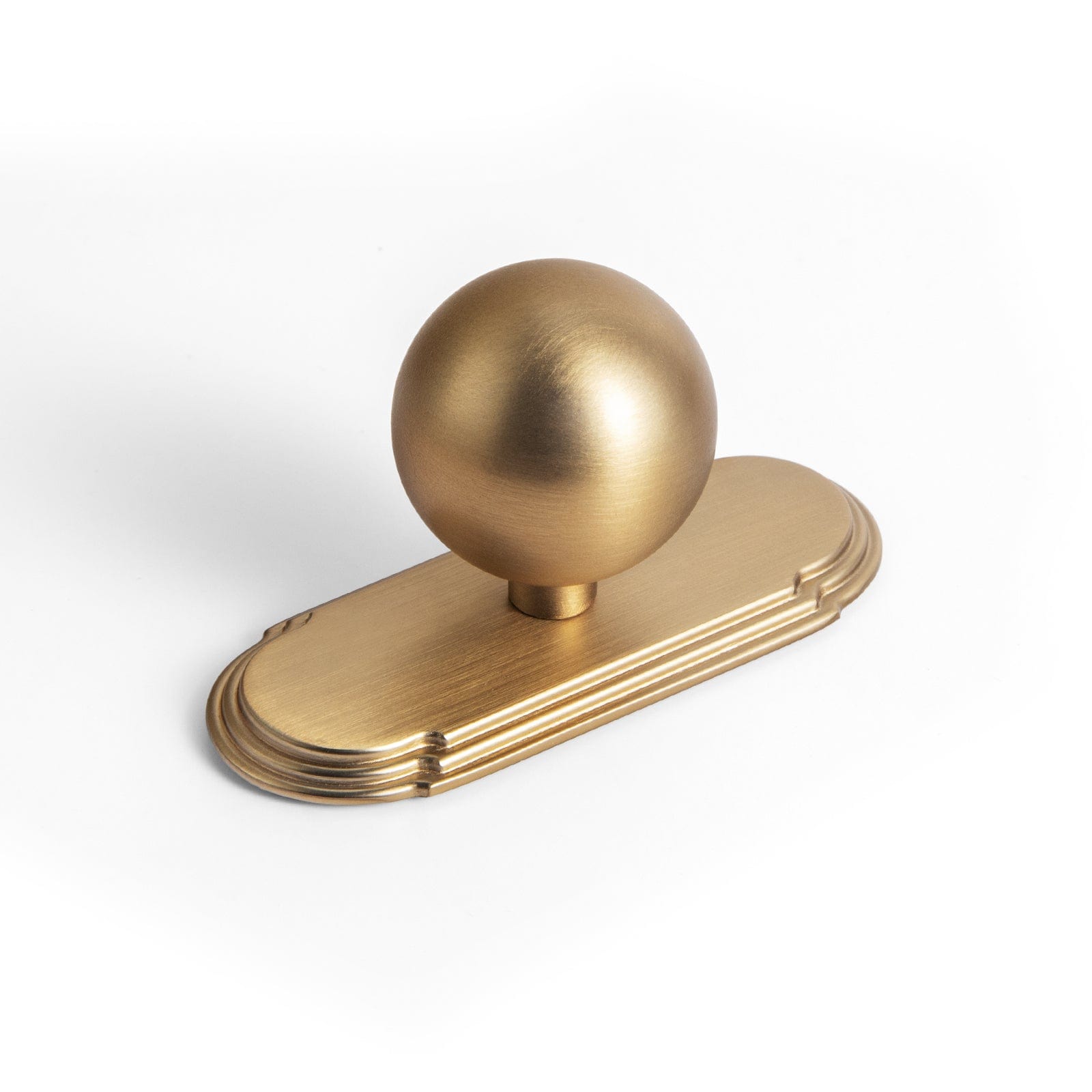Goo-Ki Champagne Bronze / G014 / Single Hole Large Knob - 6 Pack Round Cabinet Knobs with Back Plate Zinc Alloy Cabinet Handle with Long Back Plate