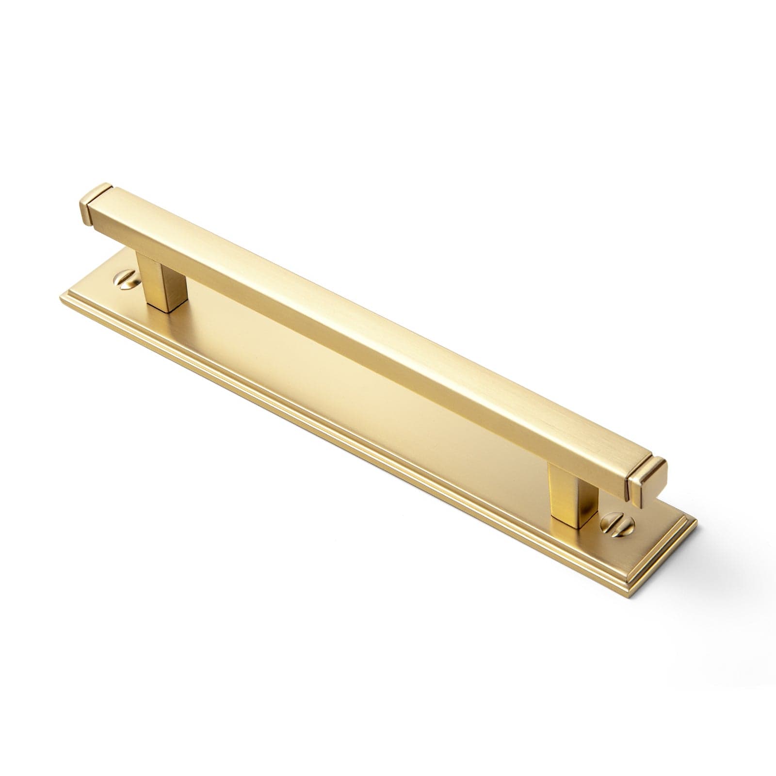 Goo-Ki Champagne Bronze / G015 / 5'' Hole Center 2 Pack Antique Brass Zinc Alloy Cabinet Pulls with Back Plate Kitchen Hardware Bar Handles