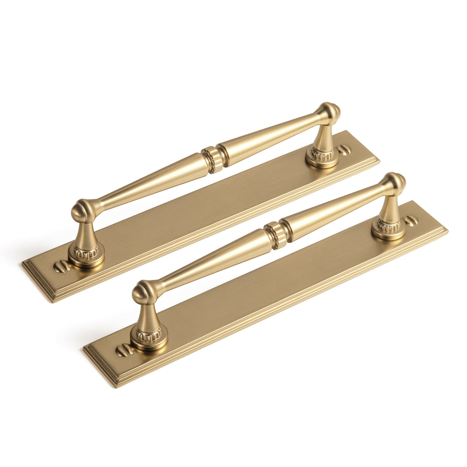 Goo-Ki Champagne Bronze / G015 / 5'' Hole Center 2 Pack Ornate Vintage Brass Drawer Pulls - Classic Cabinet Handles with Decorative Back Plates
