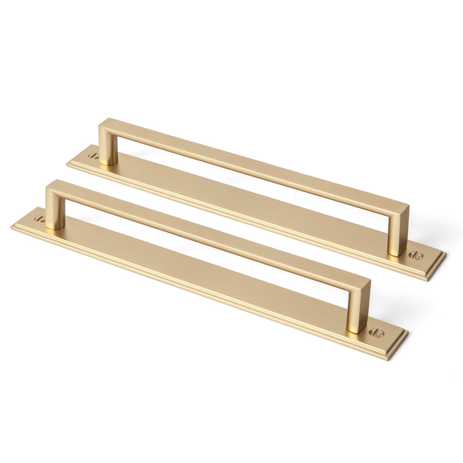 Goo-Ki Champagne Bronze / G015 / 7.6'' Hole Center 2 Pack Long Cabinet Bar Pulls with Back Plates Solid Drawer Handles Set