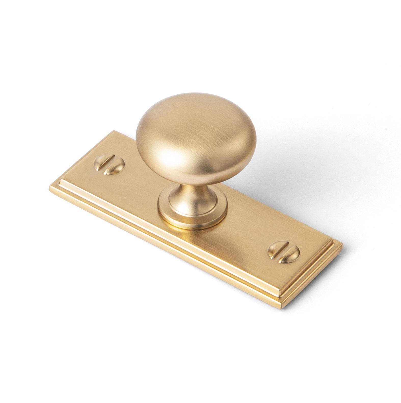 Goo-Ki Champagne Bronze / G015 / Standard 6 Pack Antique Brass Zinc Alloy Cabinet Knob with Back Plate Single Hole Center Cabinet Hardware for Bedroom Kitchen