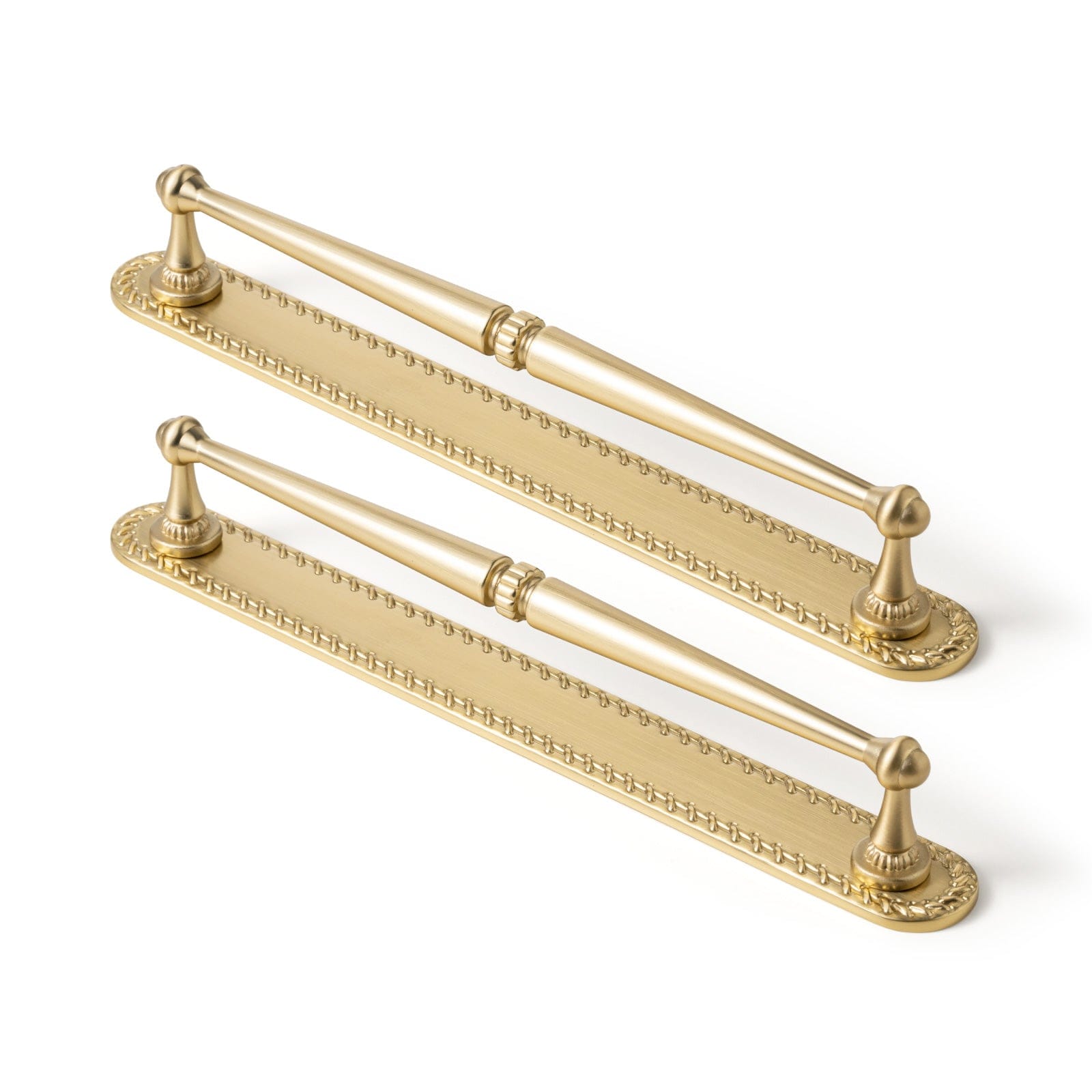 Goo-Ki Champagne Bronze / G016 / 7.6'' Hole Center 2 Pack Ornate Vintage Brass Drawer Pulls - Classic Cabinet Handles with Decorative Back Plates