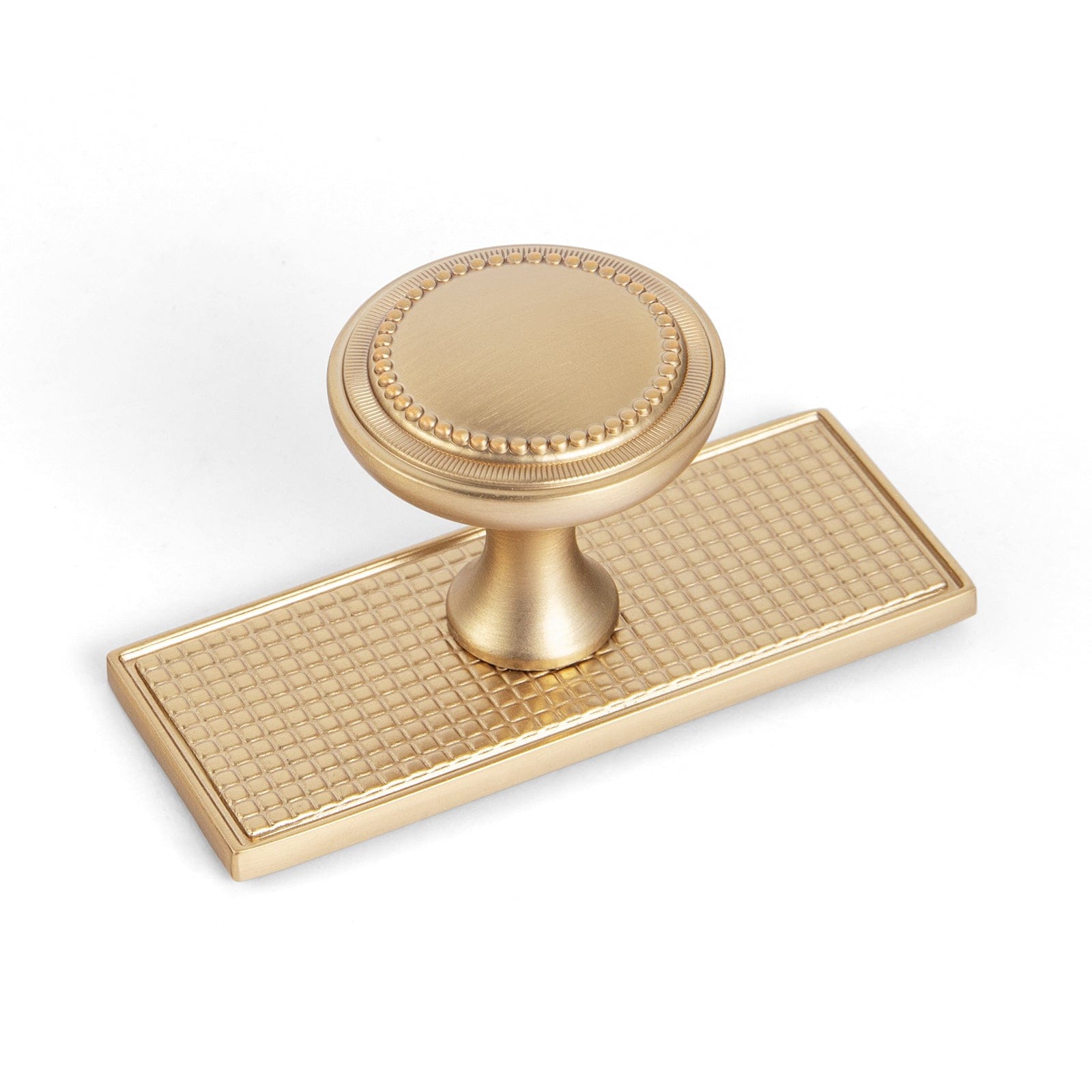 Goo-Ki Champagne Bronze / G017 / 6 Pack Antique Brass Zinc Alloy Cabinet Knob with Delicate Decorative Back Plate Set
