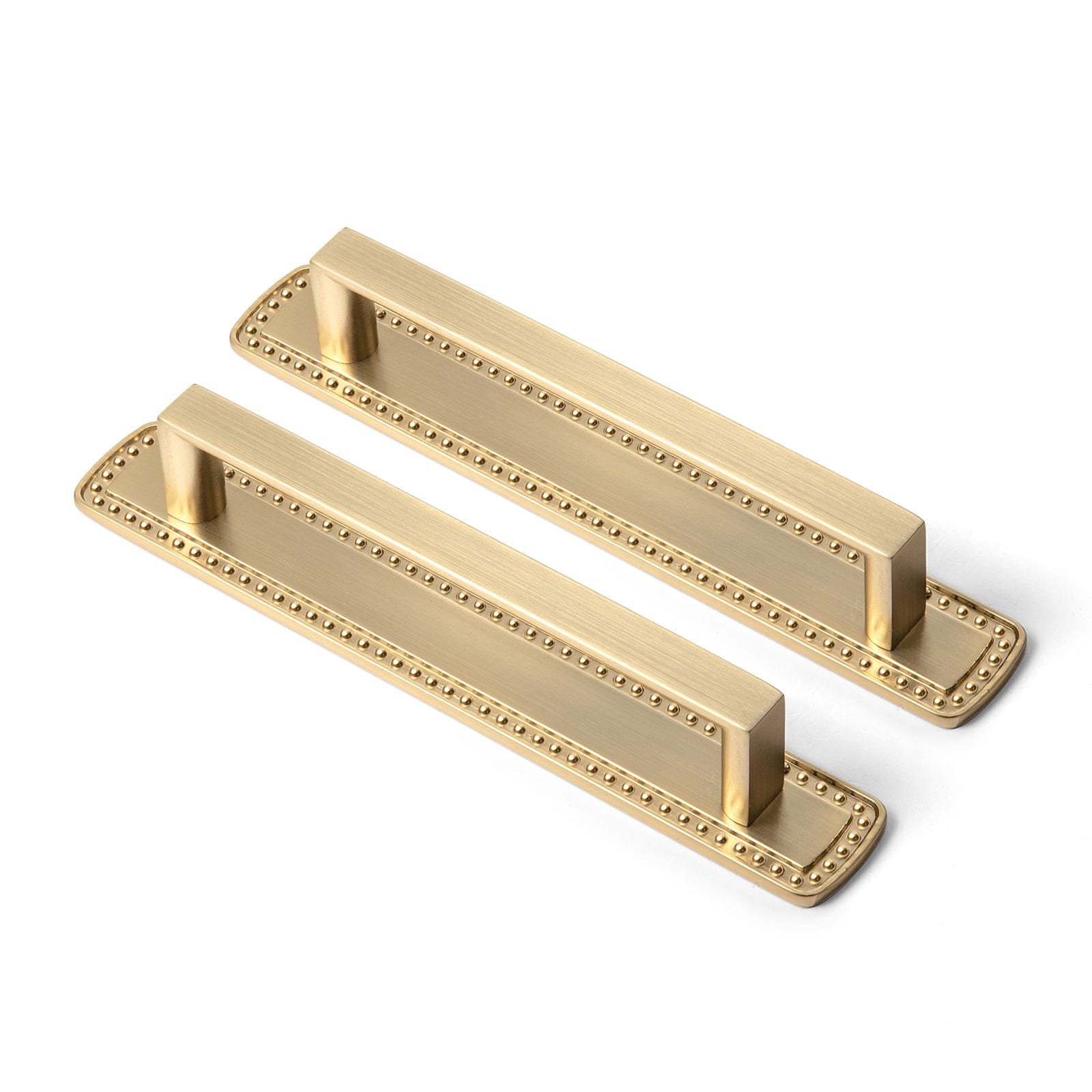 Goo-Ki Champagne Bronze / G018 / 5'' Hole Center 2 Pack Long Cabinet Bar Pulls with Back Plates Solid Drawer Handles Set