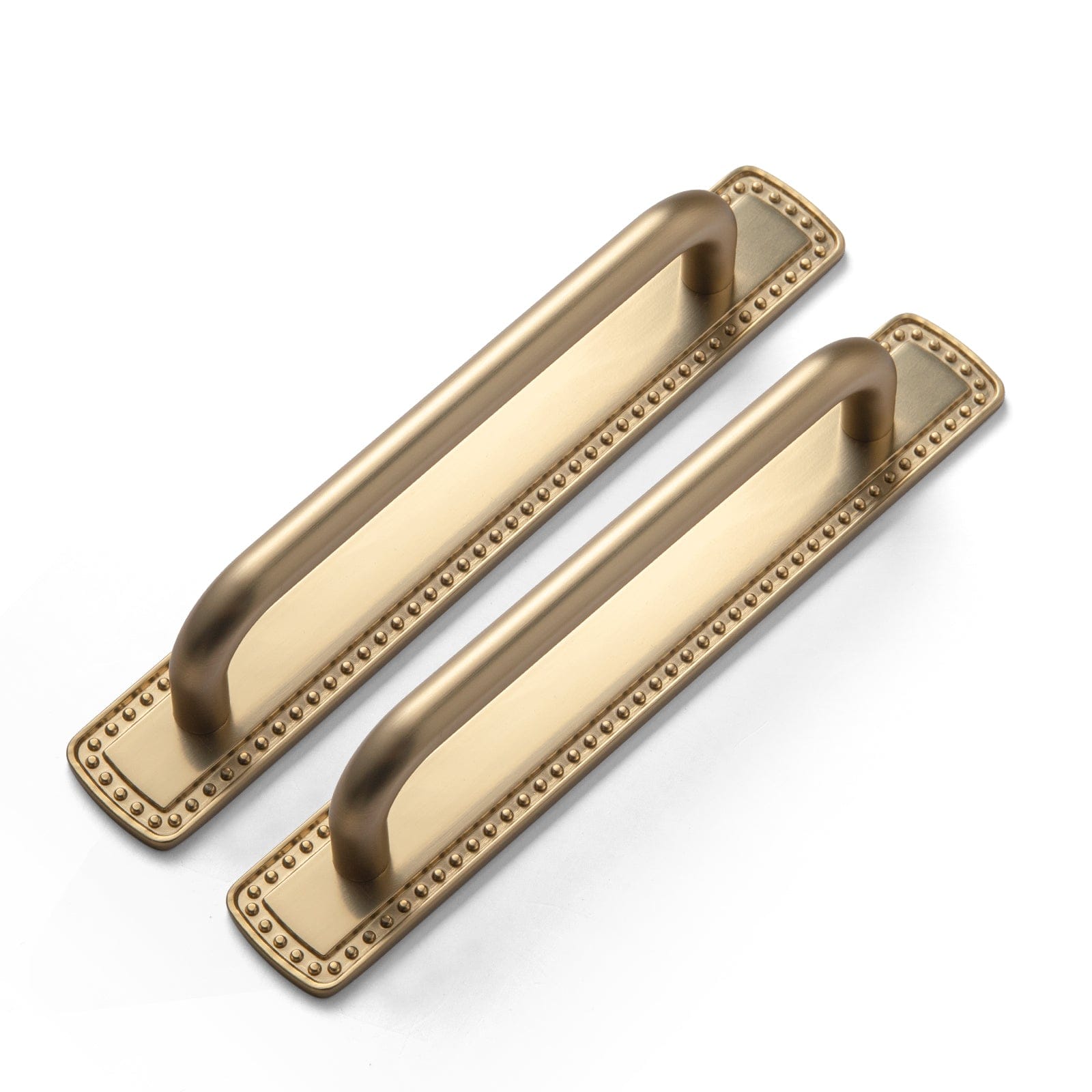 Goo-Ki Champagne Bronze / G018 / 5'' Hole Center 2 Pack Modern Geometric Zinc Alloy Cabinet Pulls with Back Plate Sleek Curved Sturdy Cabinet Handles