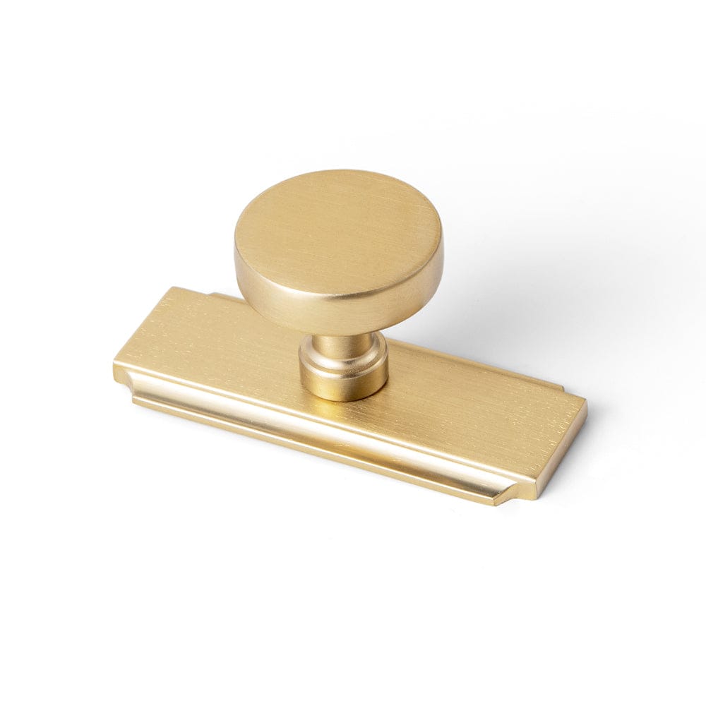 Goo-Ki Champagne Bronze / G020 / 6 Pack Vintage Brass Zinc Alloy Cabinet Knob with Back Plate Single Hole Center Kitchen Hardware