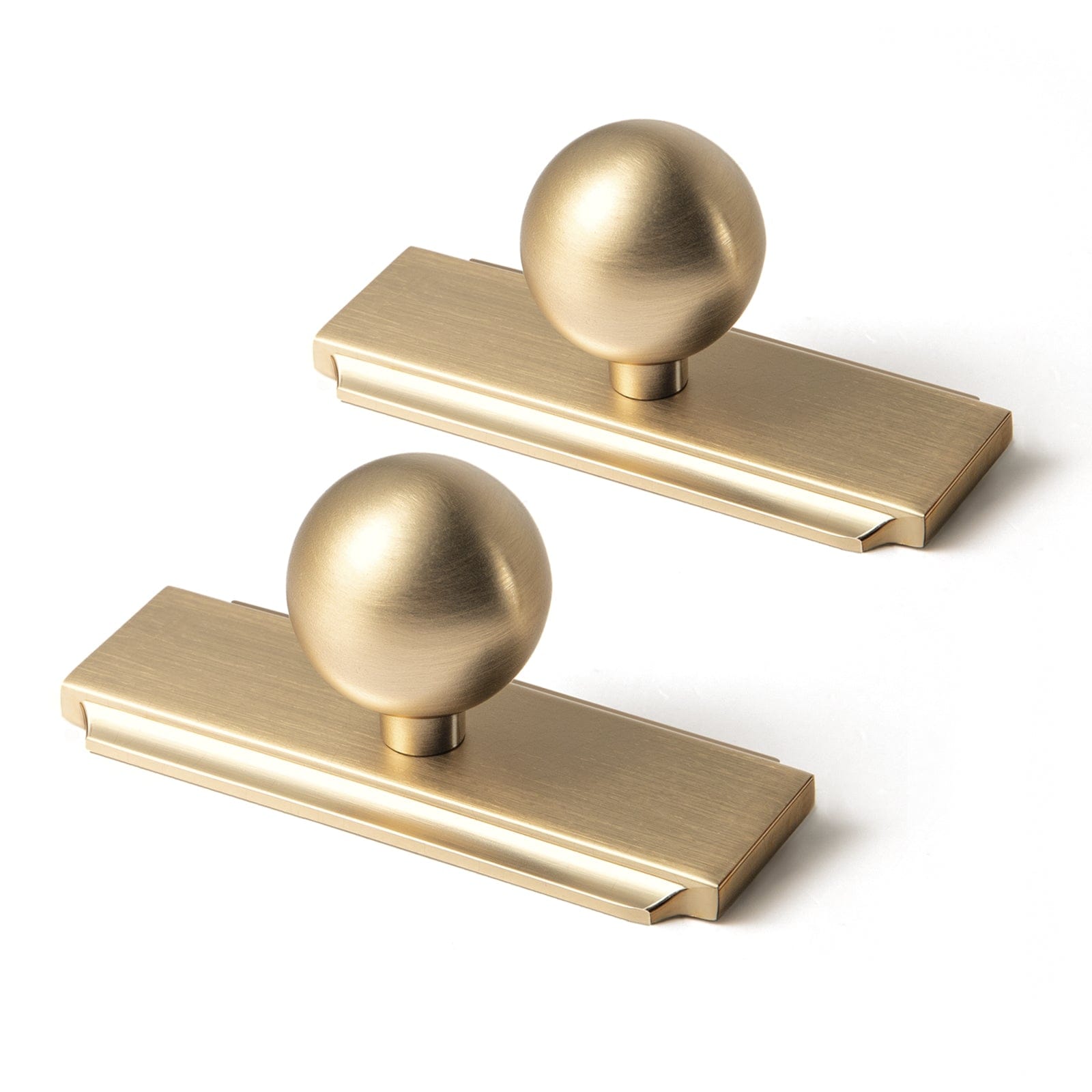 Goo-Ki Champagne Bronze / G020 / Single Hole Small Knob - 6 Pack Round Cabinet Knobs with Back Plate Zinc Alloy Cabinet Handle with Long Back Plate