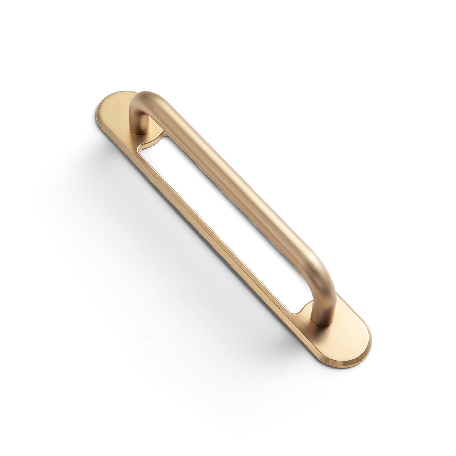 Goo-Ki Champagne Bronze / G021 / 5'' Hole Center 2 Pack Modern Geometric Zinc Alloy Cabinet Pulls with Back Plate Sleek Curved Sturdy Cabinet Handles