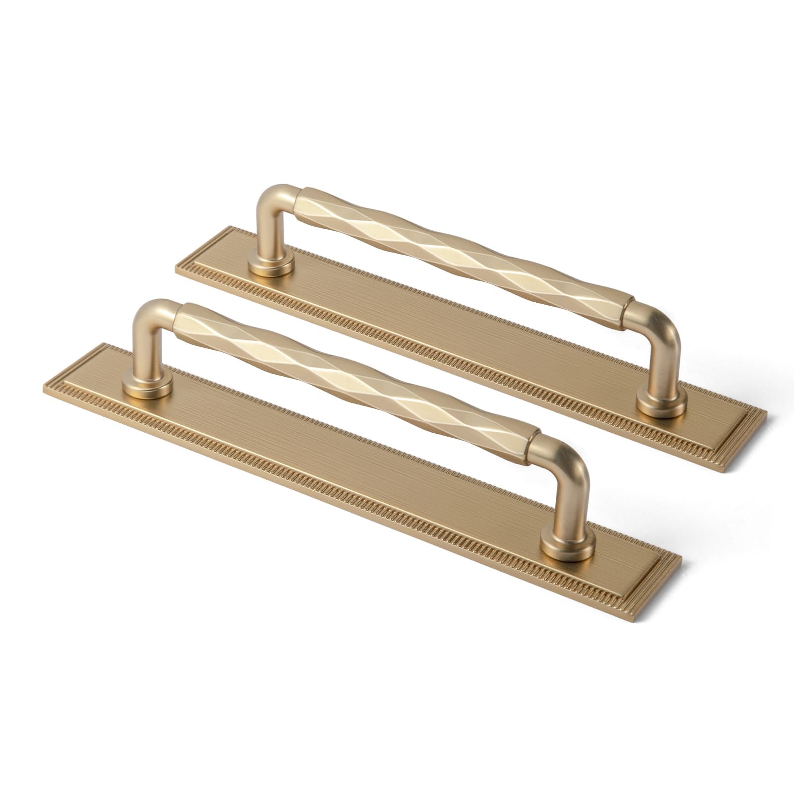 Goo-Ki Champagne Bronze / G022 / 5'' Hole Center 2 Pack Zinc Alloy Drawer Pulls with Back Plate Twisted Design Decorative Handles for Kitchen Cabinets