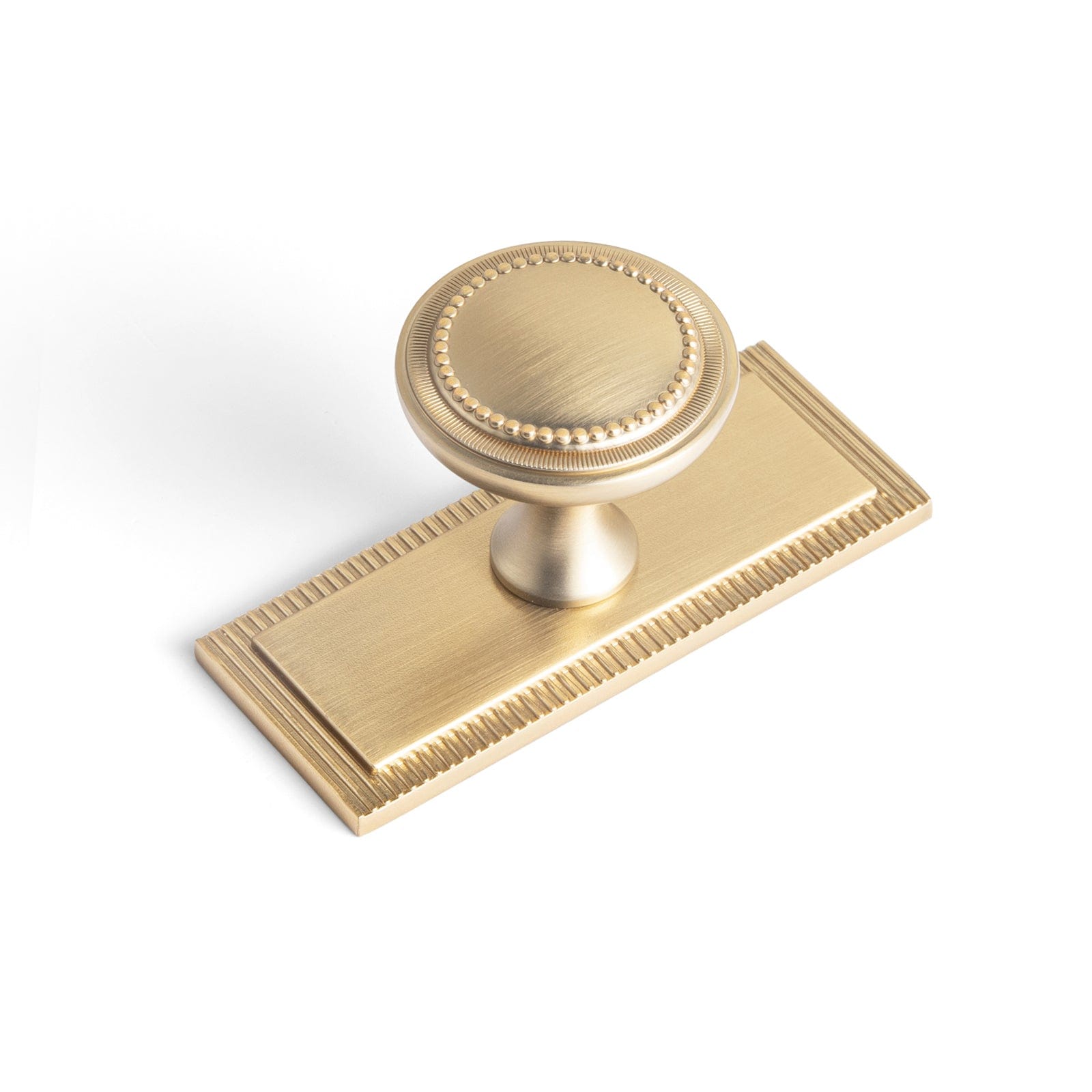 Goo-Ki Champagne Bronze / G022 / 6 Pack Antique Brass Zinc Alloy Cabinet Knob with Delicate Decorative Back Plate Set