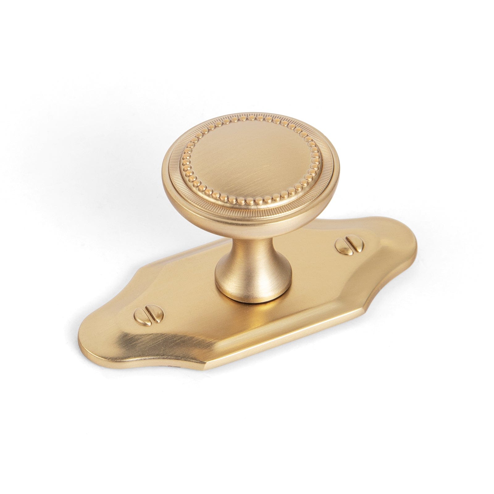 Goo-Ki Champagne Bronze / G023 / 6 Pack Antique Brass Zinc Alloy Cabinet Knob with Delicate Decorative Back Plate Set