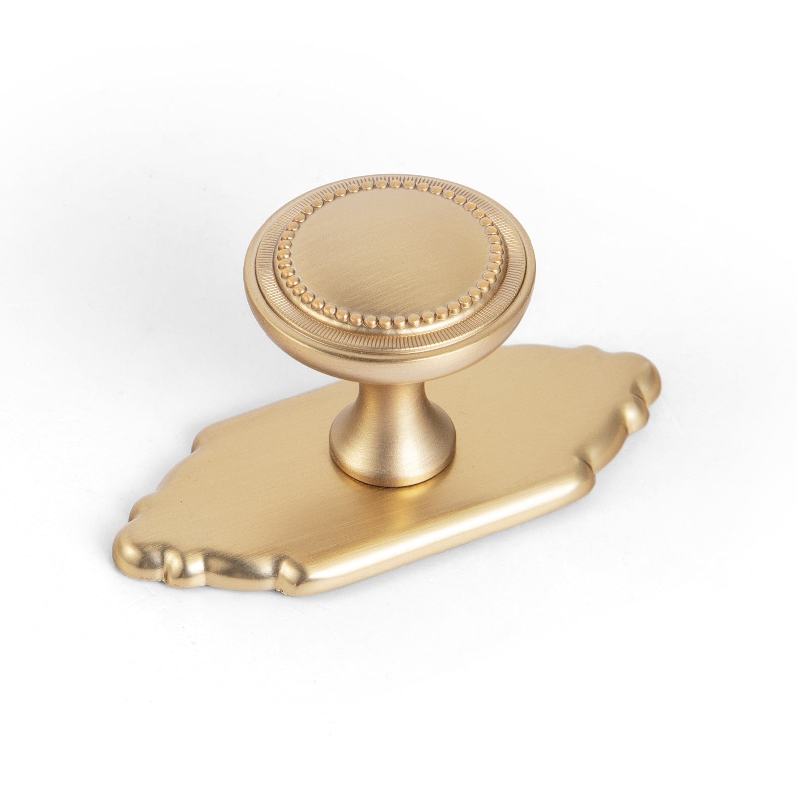 Goo-Ki Champagne Bronze / G024 / 6 Pack Antique Brass Zinc Alloy Cabinet Knob with Delicate Decorative Back Plate Set