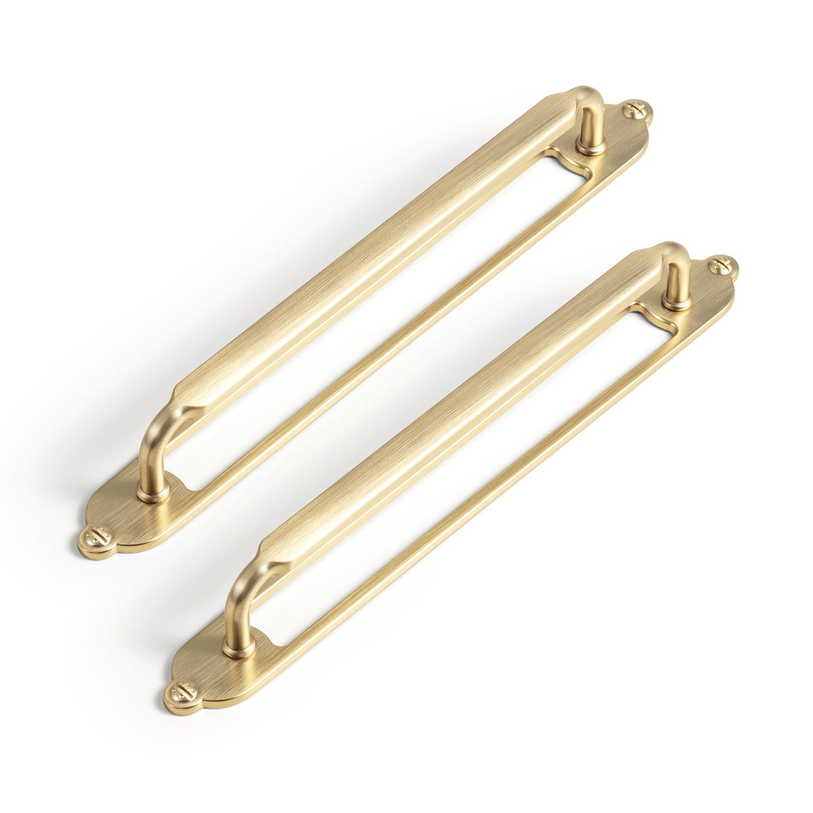 Goo-Ki Champagne Bronze / G025 / 7.6'' Hole Center 2 Pack Antique Brass Cabinet Pulls with Back Plate Zinc Alloy Drawer Handle with Long Back Plate