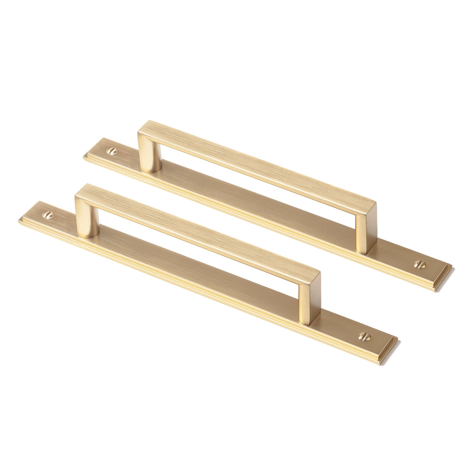 Goo-Ki Champagne Bronze / G026 / 5'' Hole Center 2 Pack Long Cabinet Bar Pulls with Back Plates Solid Drawer Handles Set
