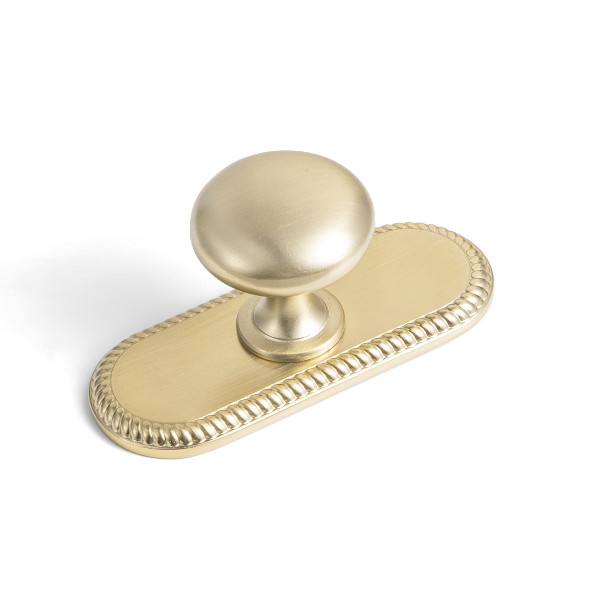 Goo-Ki Champagne Bronze / G027 / Standard 6 Pack Antique Brass Zinc Alloy Cabinet Knob with Back Plate Single Hole Center Cabinet Hardware for Bedroom Kitchen