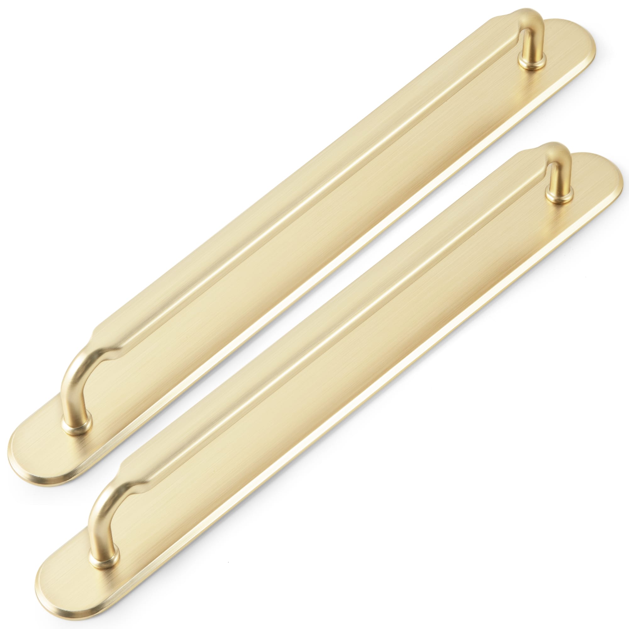 Goo-Ki Champagne Bronze / G028 / 12.6'' Hole Center 2 Pack Antique Brass Cabinet Pulls with Back Plate Zinc Alloy Drawer Handle with Long Back Plate