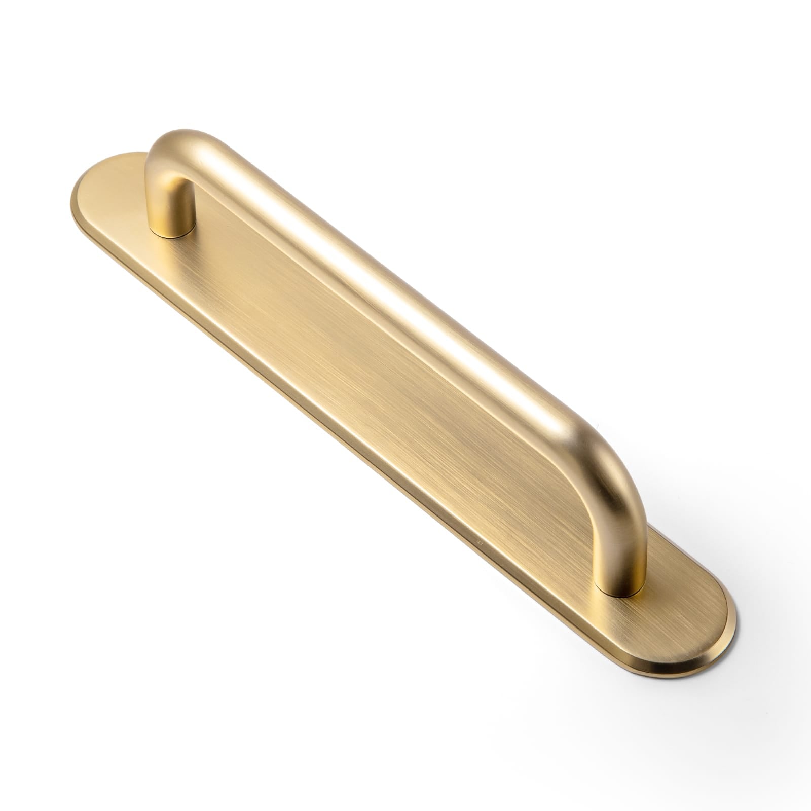 Goo-Ki Champagne Bronze / G028 / 5'' Hole Center 2 Pack Modern Geometric Zinc Alloy Cabinet Pulls with Back Plate Sleek Curved Sturdy Cabinet Handles