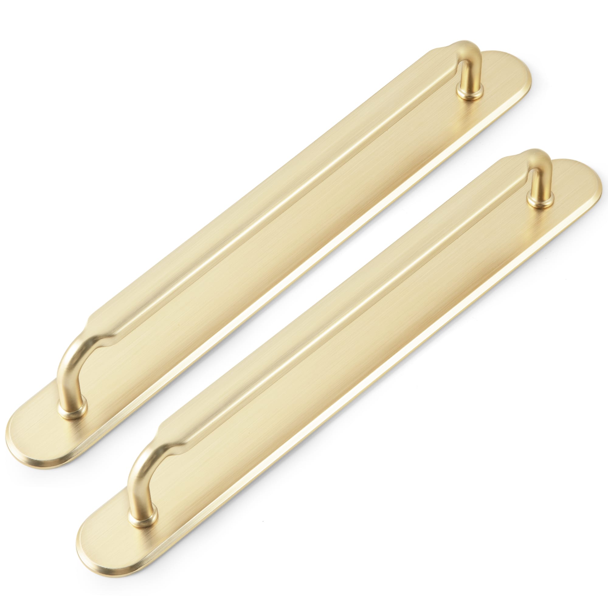 Goo-Ki Champagne Bronze / G028 / 7.6'' Hole Center 2 Pack Antique Brass Cabinet Pulls with Back Plate Zinc Alloy Drawer Handle with Long Back Plate