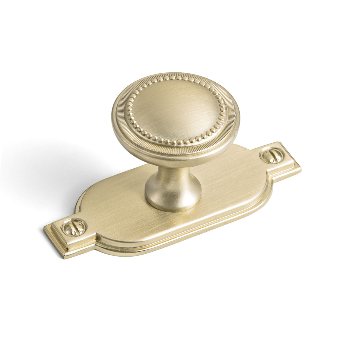 Goo-Ki Champagne Bronze / G029 / 6 Pack Antique Brass Zinc Alloy Cabinet Knob with Delicate Decorative Back Plate Set