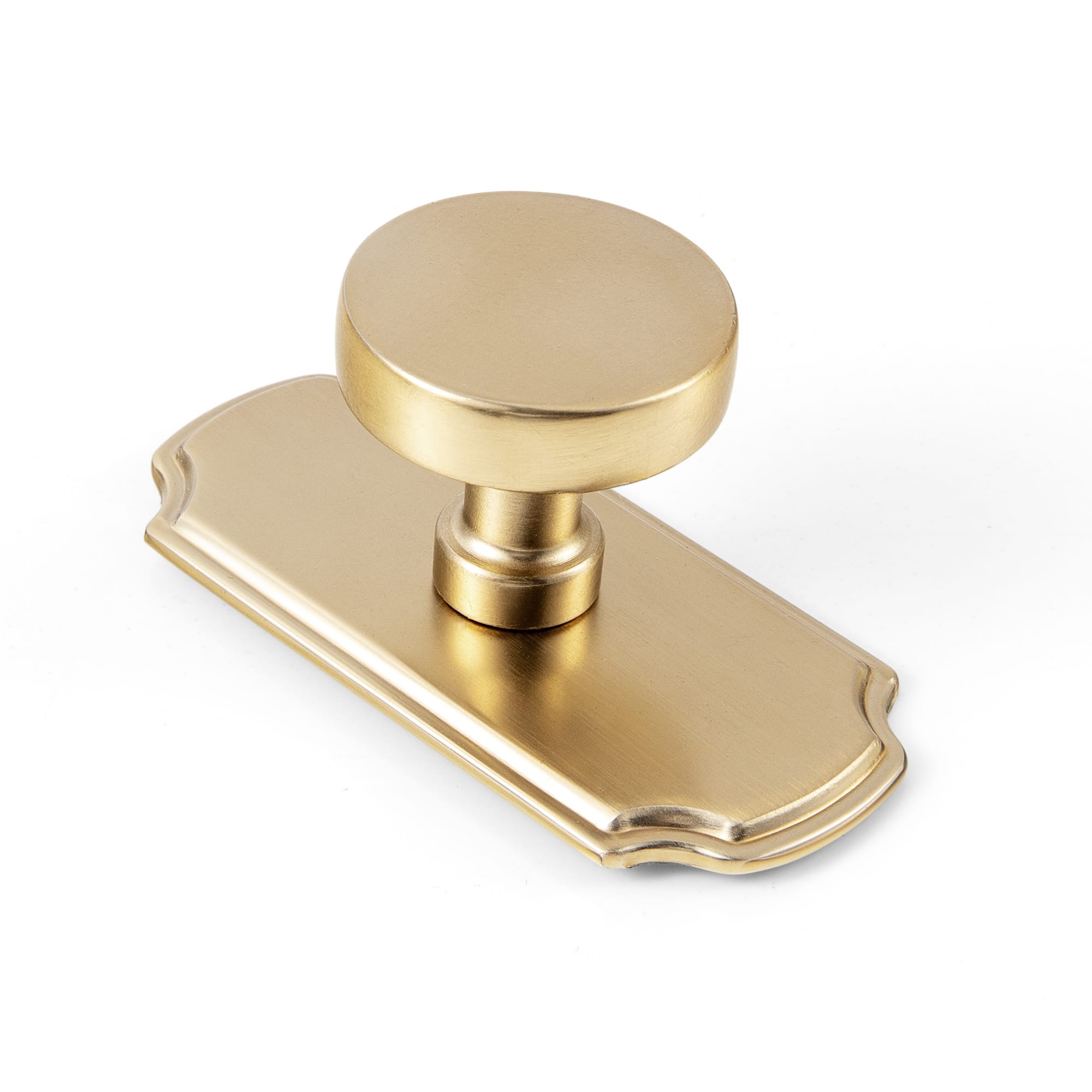 Goo-Ki Champagne Bronze / G031 / 1.2'' Knob 6 Pack Vintage Brass Zinc Alloy Cabinet Knob with Back Plate Single Hole Center Kitchen Hardware