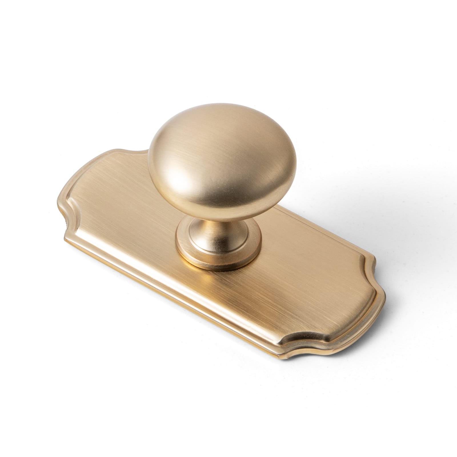 Goo-Ki Champagne Bronze / G031 / Standard 6 Pack Antique Brass Zinc Alloy Cabinet Knob with Back Plate Single Hole Center Cabinet Hardware for Bedroom Kitchen