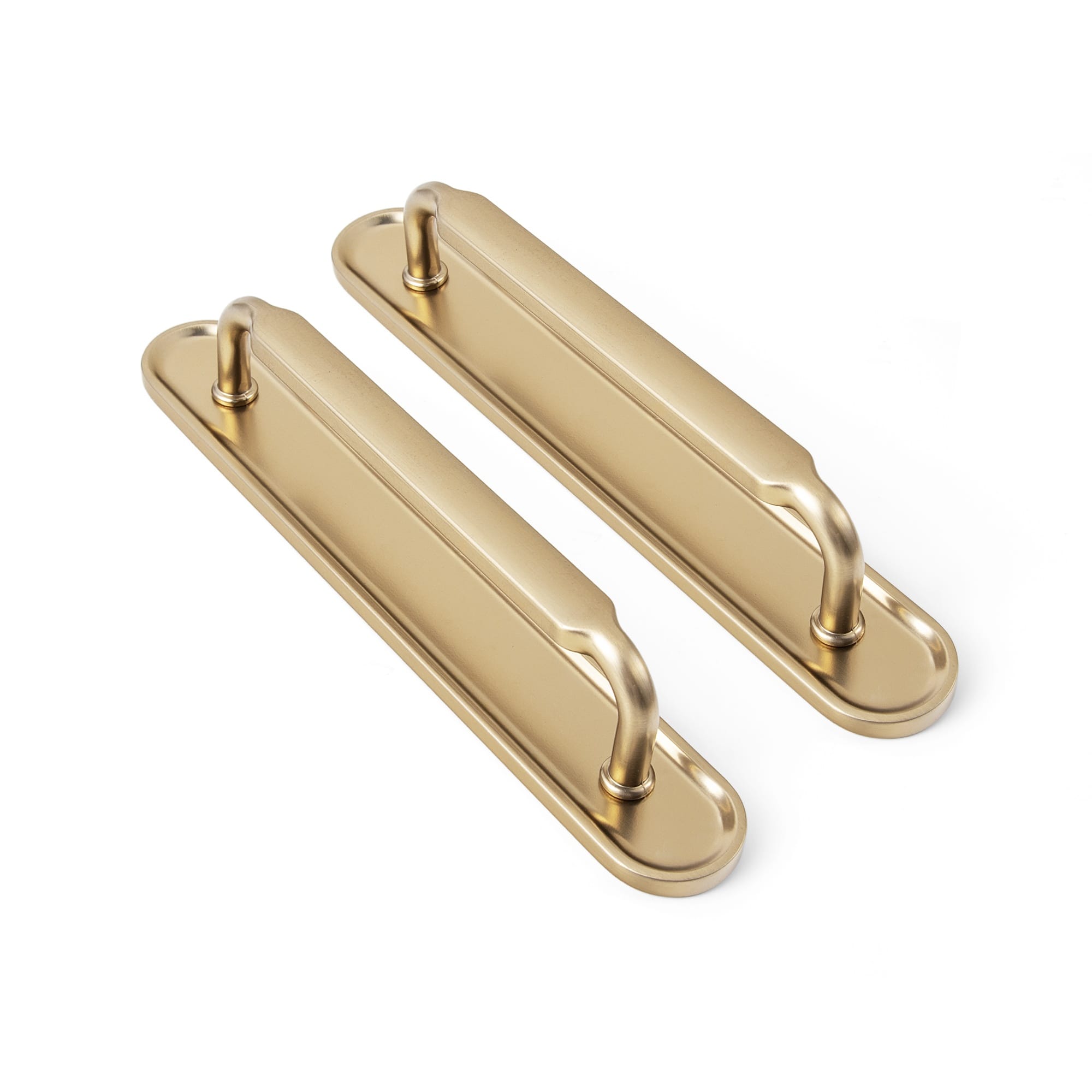 Goo-Ki Champagne Bronze / G033 / 5'' Hole Center 2 Pack Antique Brass Cabinet Pulls with Back Plate Zinc Alloy Drawer Handle with Long Back Plate