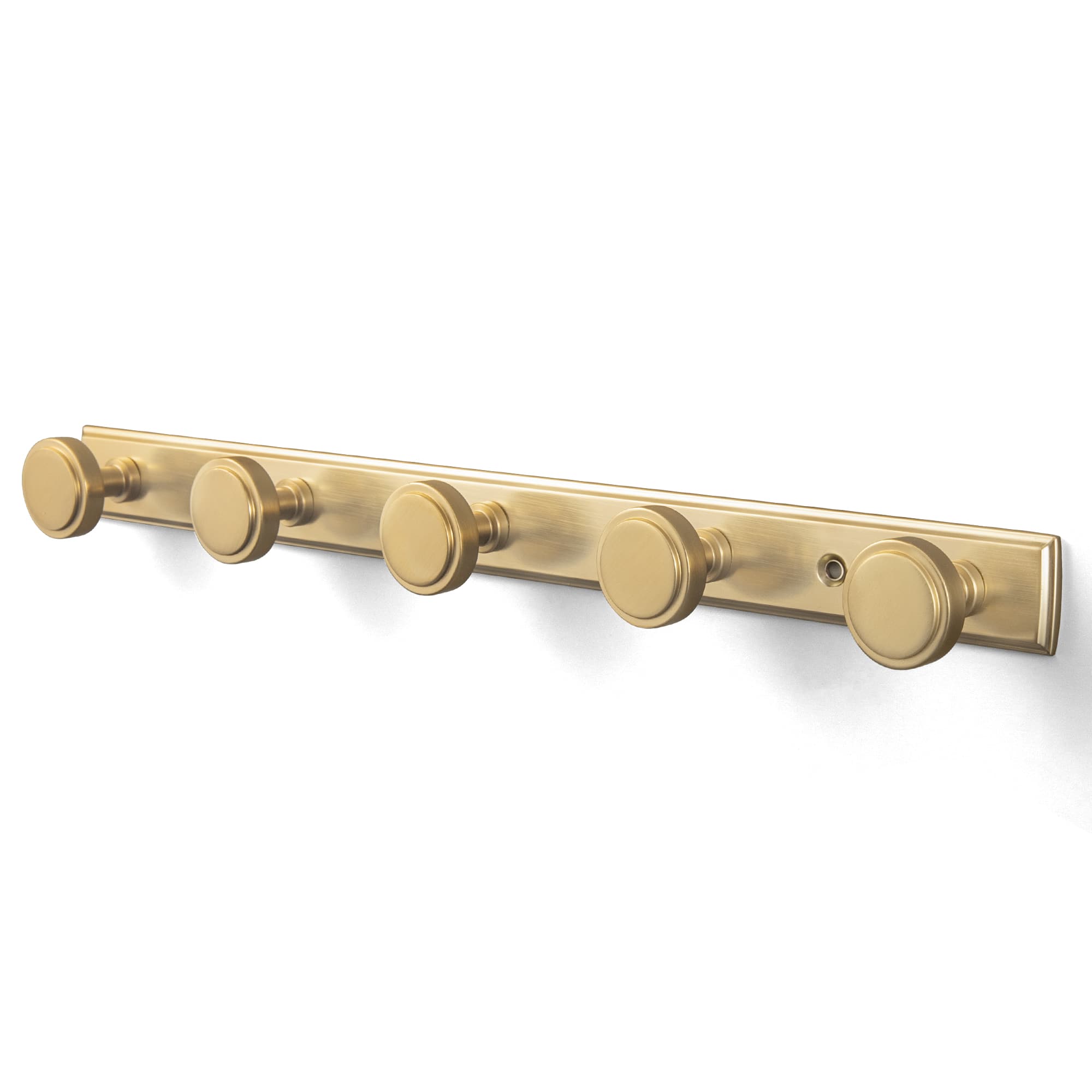 Goo-Ki Champagne Bronze / H011 / 5 Minimalist Round Knob Zinc Alloy Coat Hook Rail, Wall Mounted Robe Hanger for Coats, Towels & Accessories